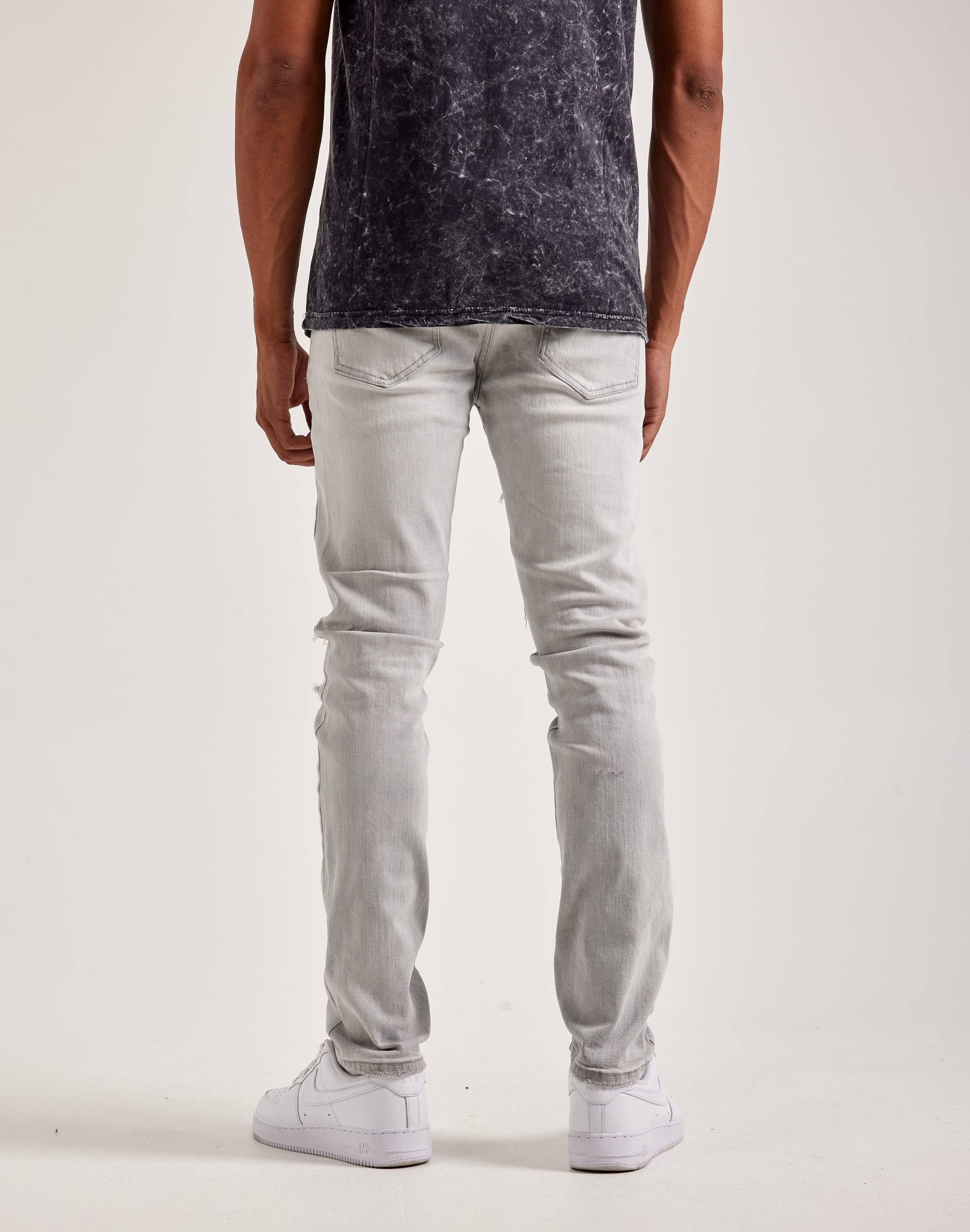 Woenzaia Jeans Uomo Slim Fit Skinny - Denim Stretch Grigio Chiaro, Taglia 52, 5 Tasche, Morbido E Confortevole