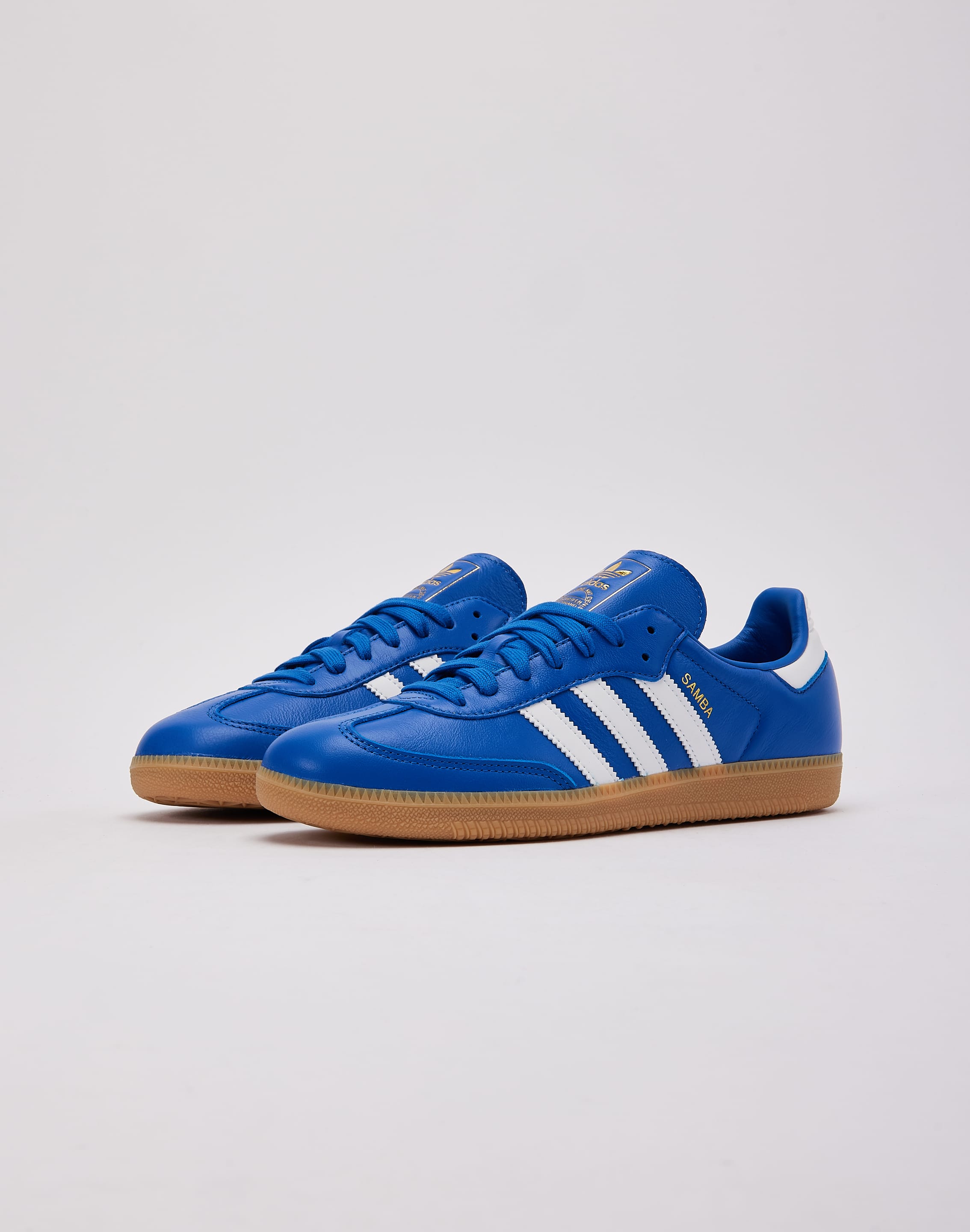 adidas Samba OG Shoes - Men's - Blue / Cloud White / Gum - 10.5 adidas Samba OG Shoes - Men's - Blue / Cloud White / Gum - 10.5