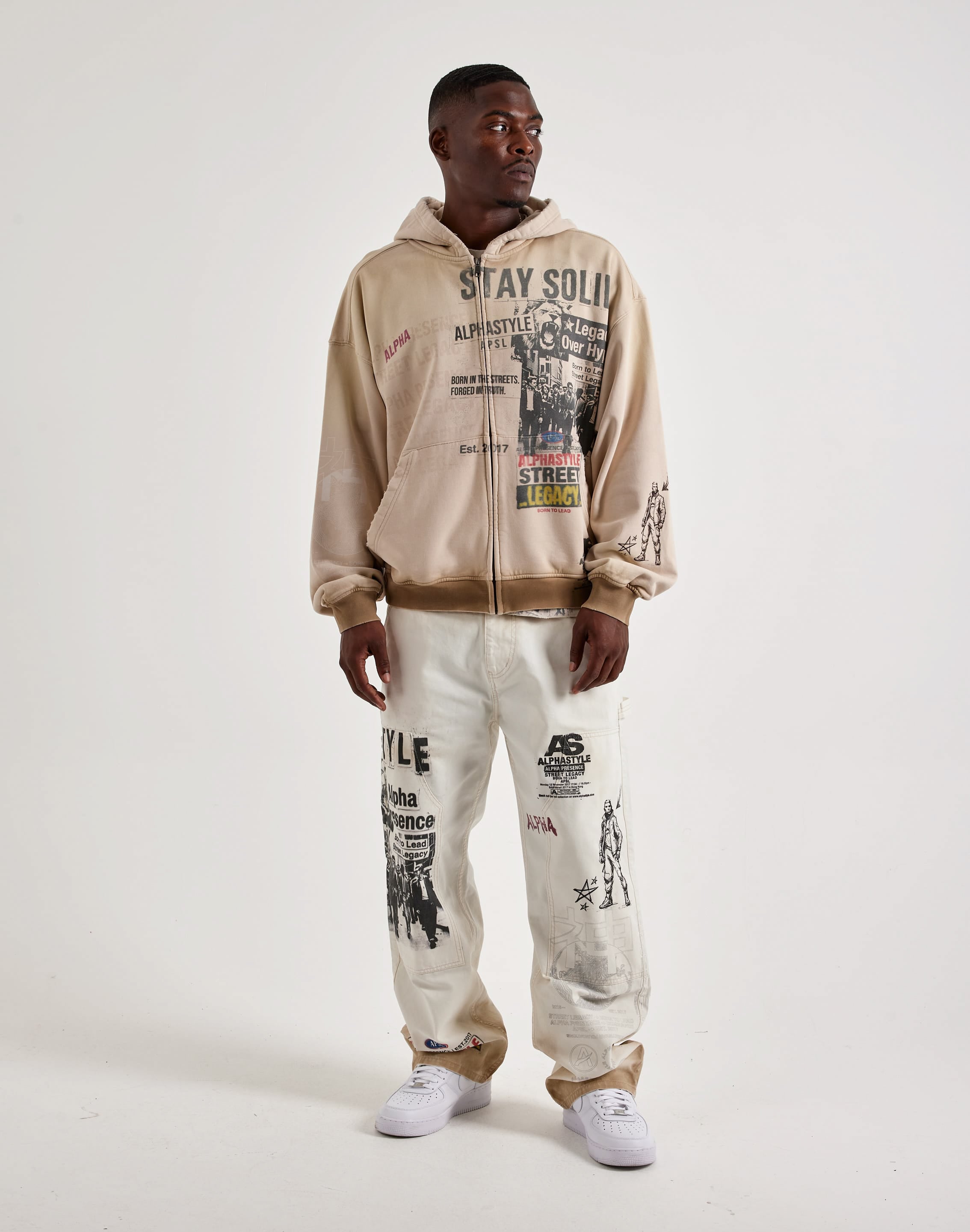 Photo of AlphaStyle Ervie Workwear Full-Zip Fleece Hoodie