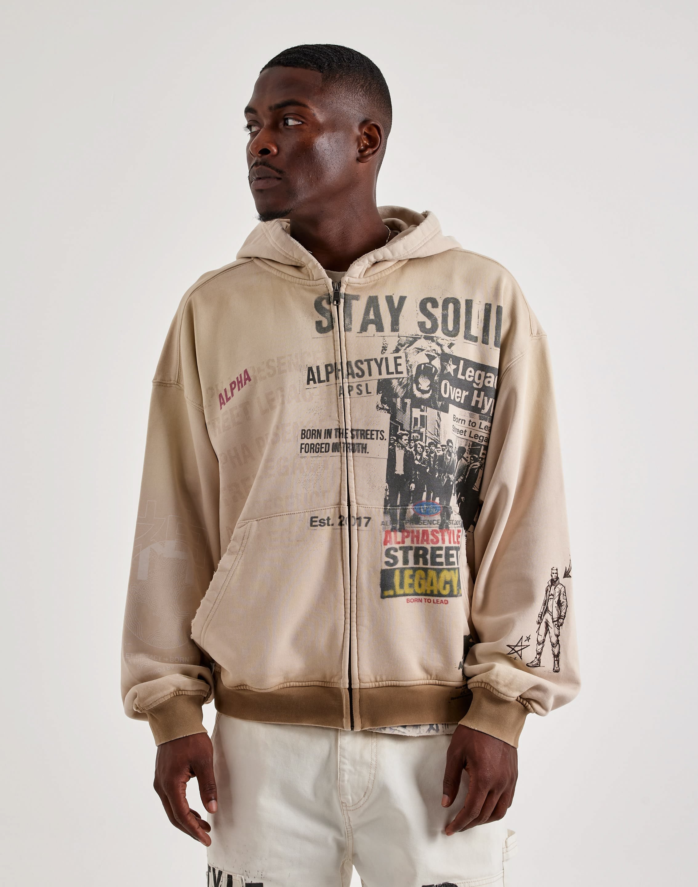 Photo of AlphaStyle Ervie Workwear Full-Zip Fleece Hoodie