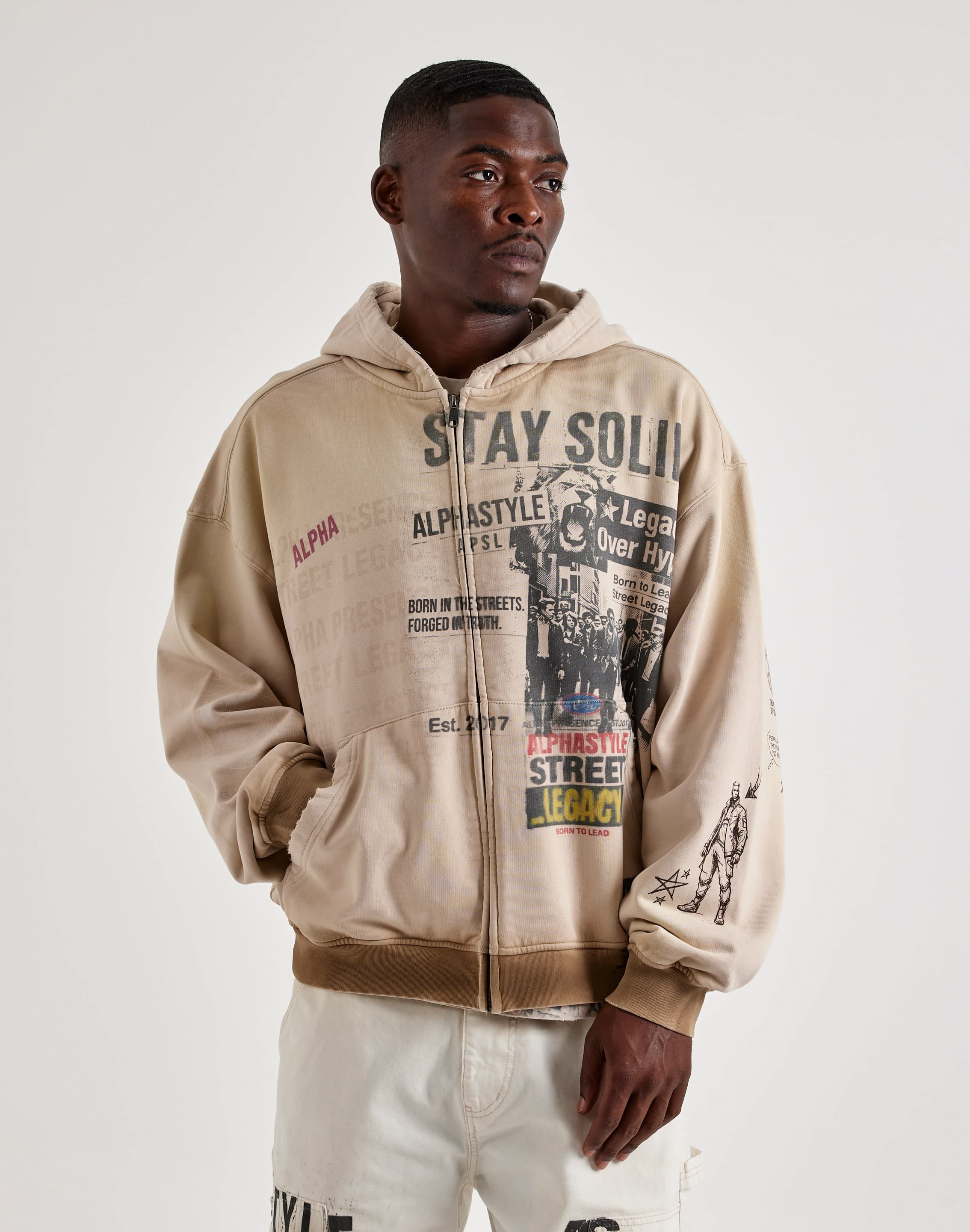 Photo of AlphaStyle Ervie Workwear Full-Zip Fleece Hoodie