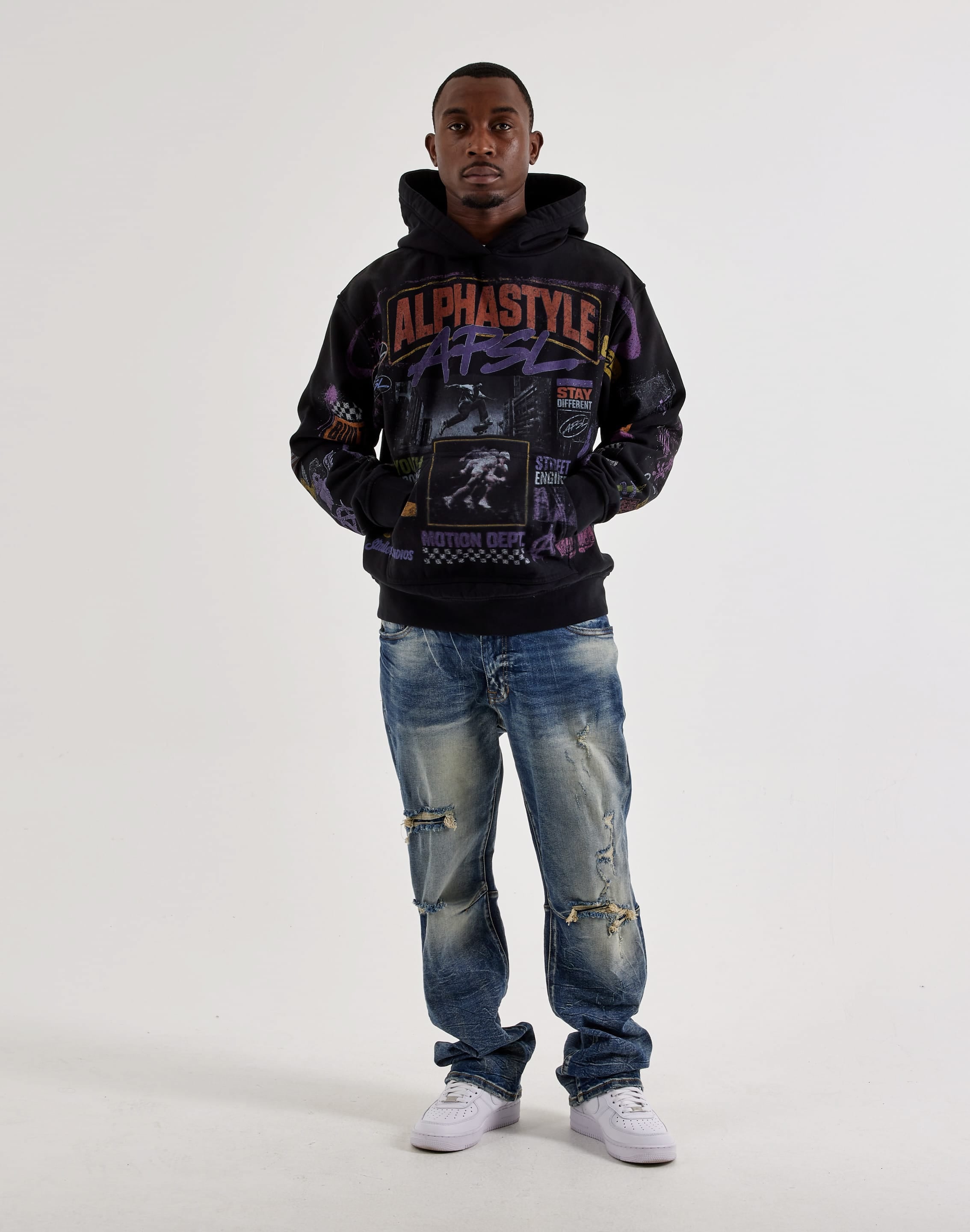 AlphaStyle Skate Pullover Fleece Hoodie, image 4 of 4