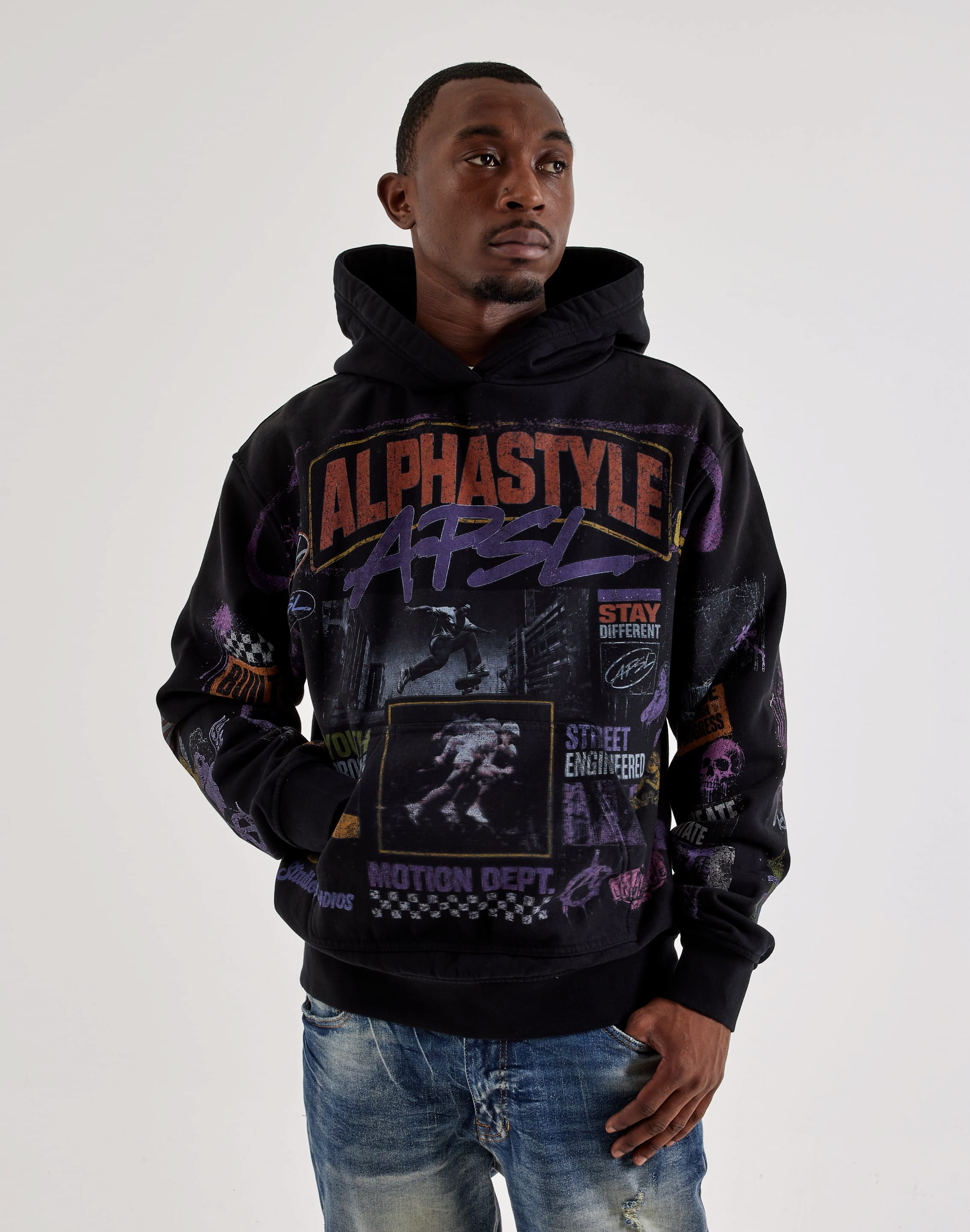 AlphaStyle Skate Pullover Fleece Hoodie, image 1 of 4