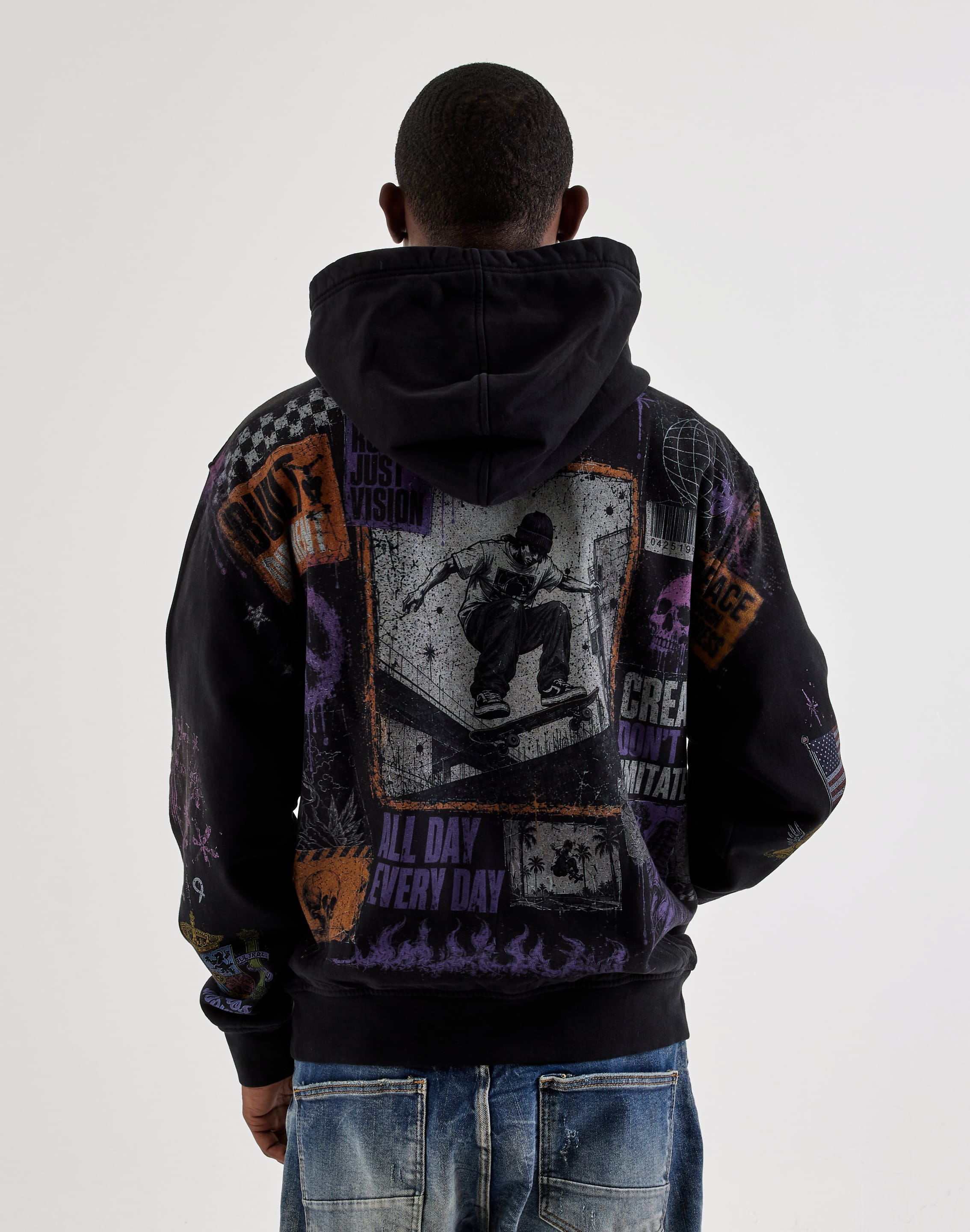 AlphaStyle Skate Pullover Fleece Hoodie, image 2 of 4