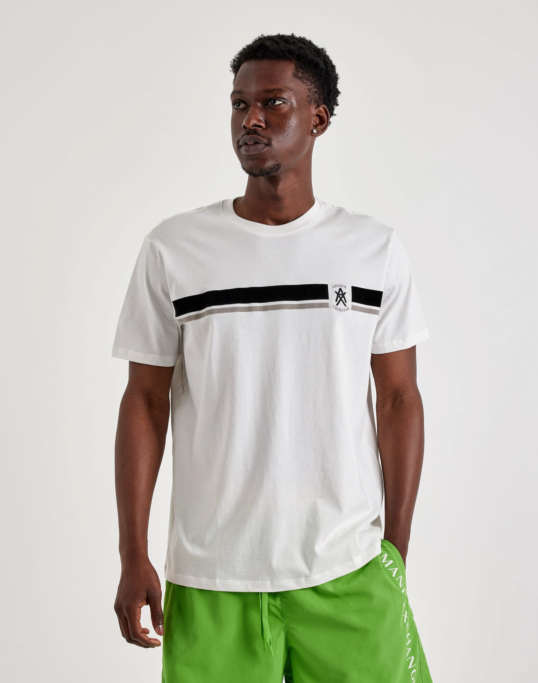 Photo of Armani Exchange Logo Stripe Tee
