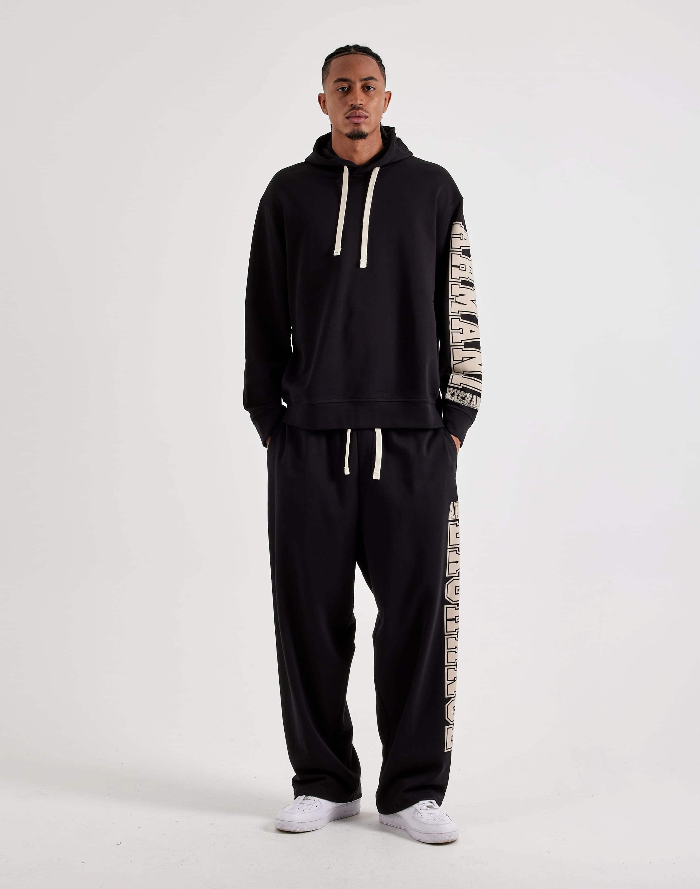 Photo of Armani Exchange Sleeve Logo Pullover Fleece Hoodie