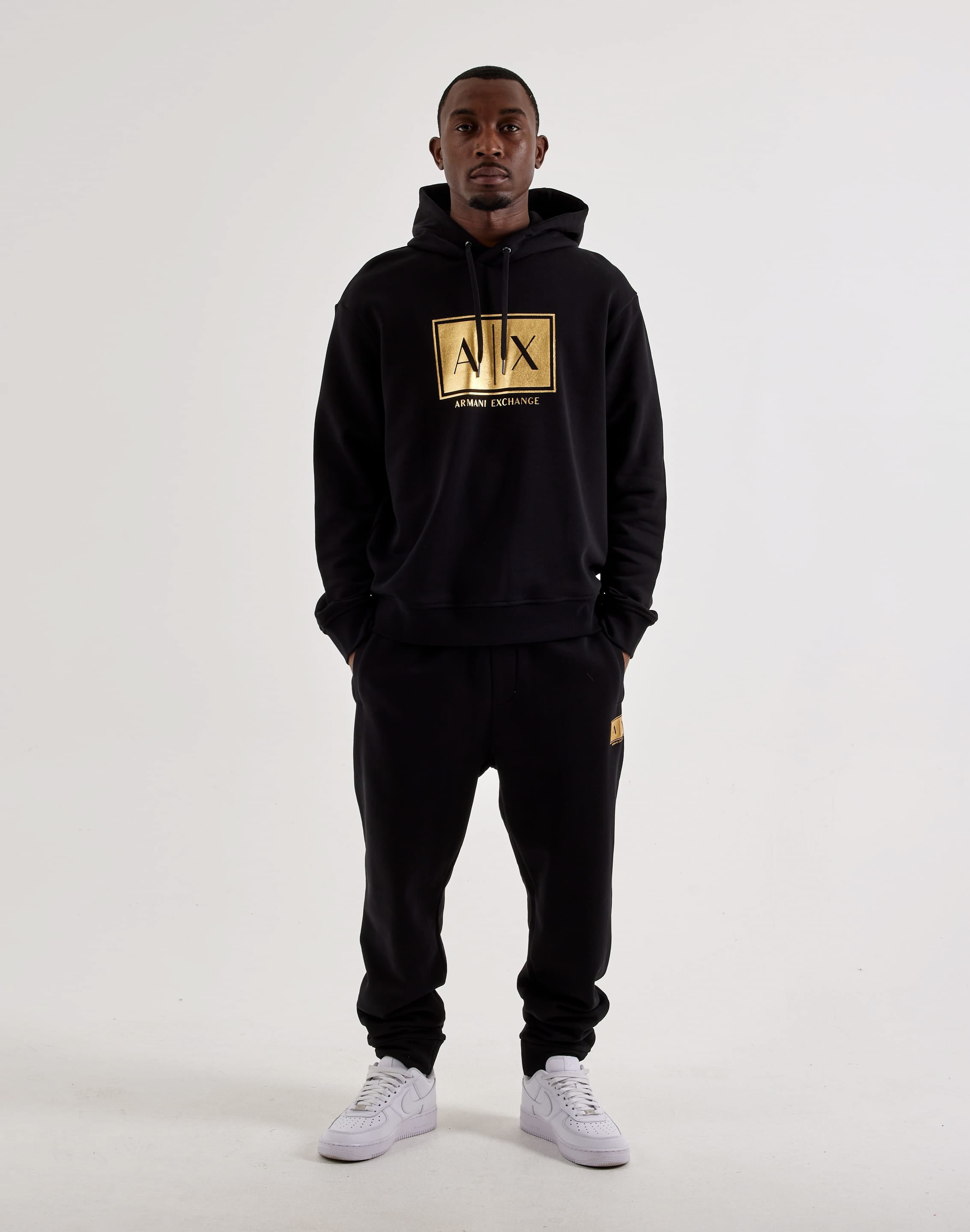 Armani Exchange Box Logo Pullover Fleece Hoodie, image 4 of 4