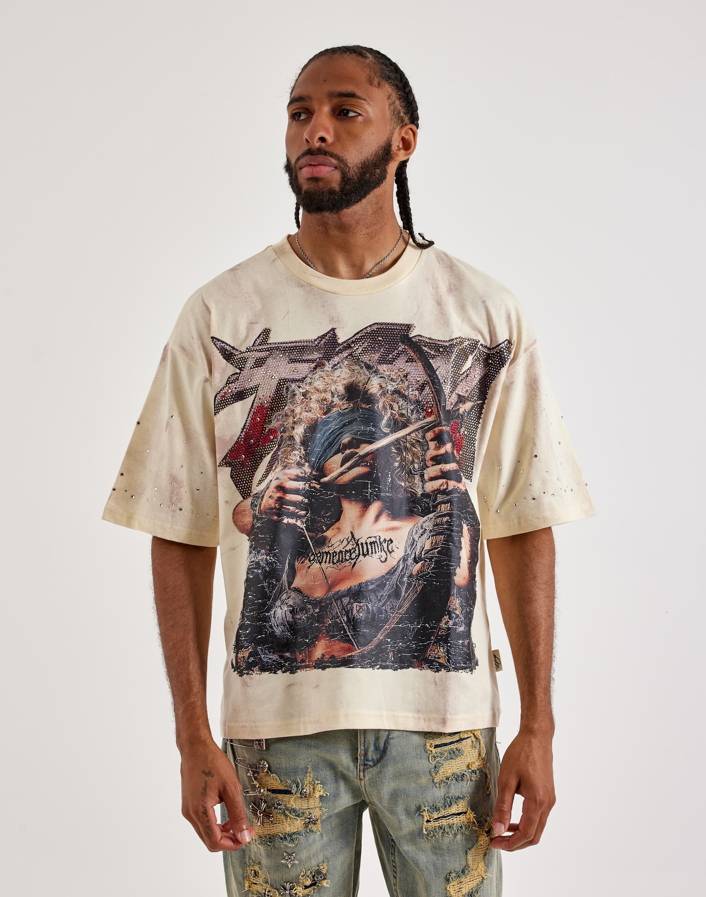 Photo of BKYS Vengeance Junkie Rhinestone Graphic T-Shirt
