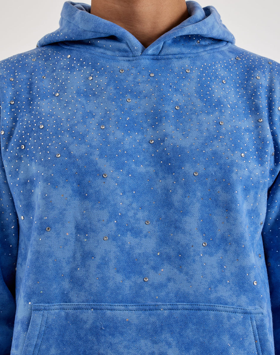 BKYS Rhinestone Rivet Oversized Fleece Hoodie – DTLR