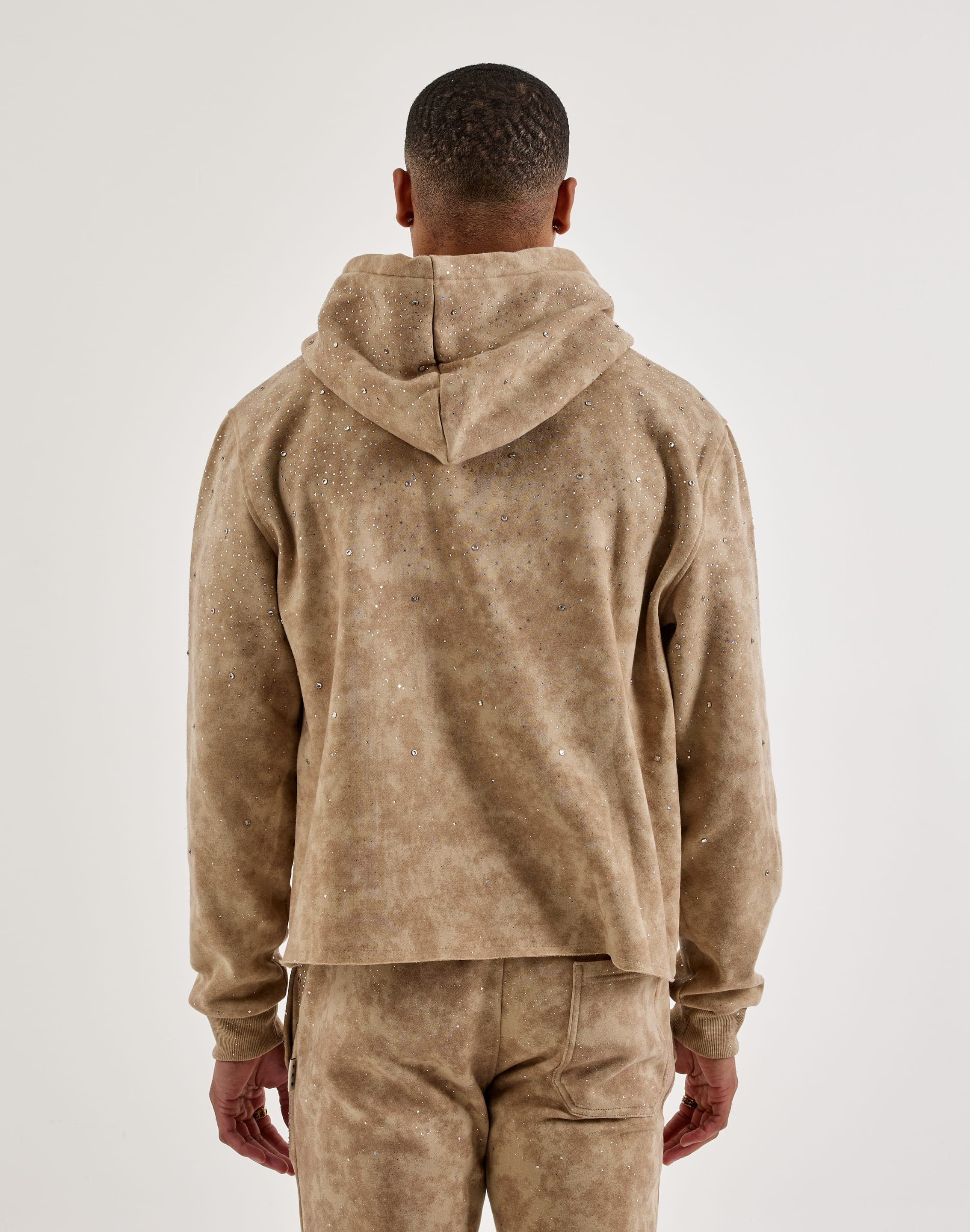 Photo of BKYS Rhinestone Rivet Oversized Fleece Hoodie