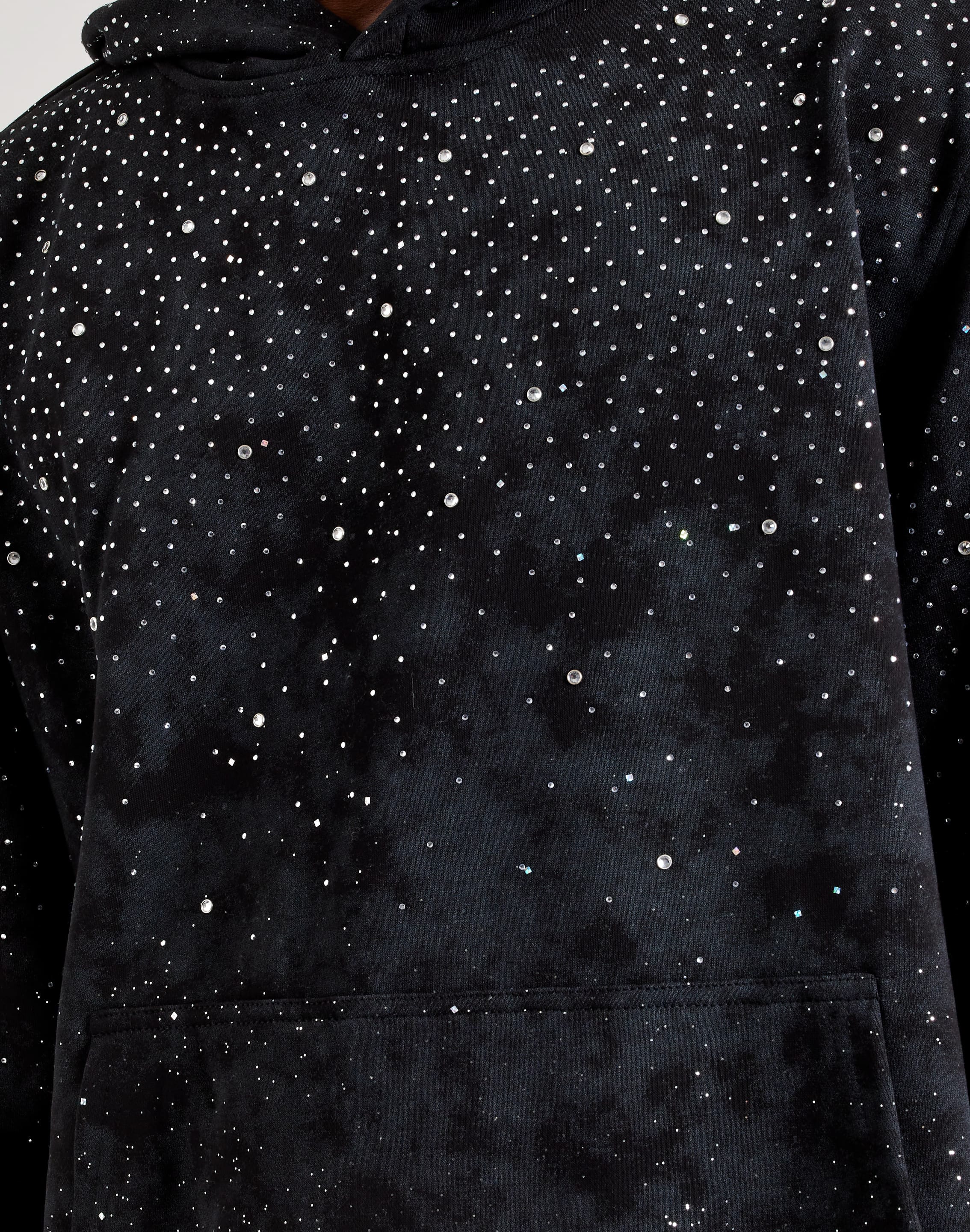Photo of BKYS Rhinestone Rivet Oversized Fleece Hoodie