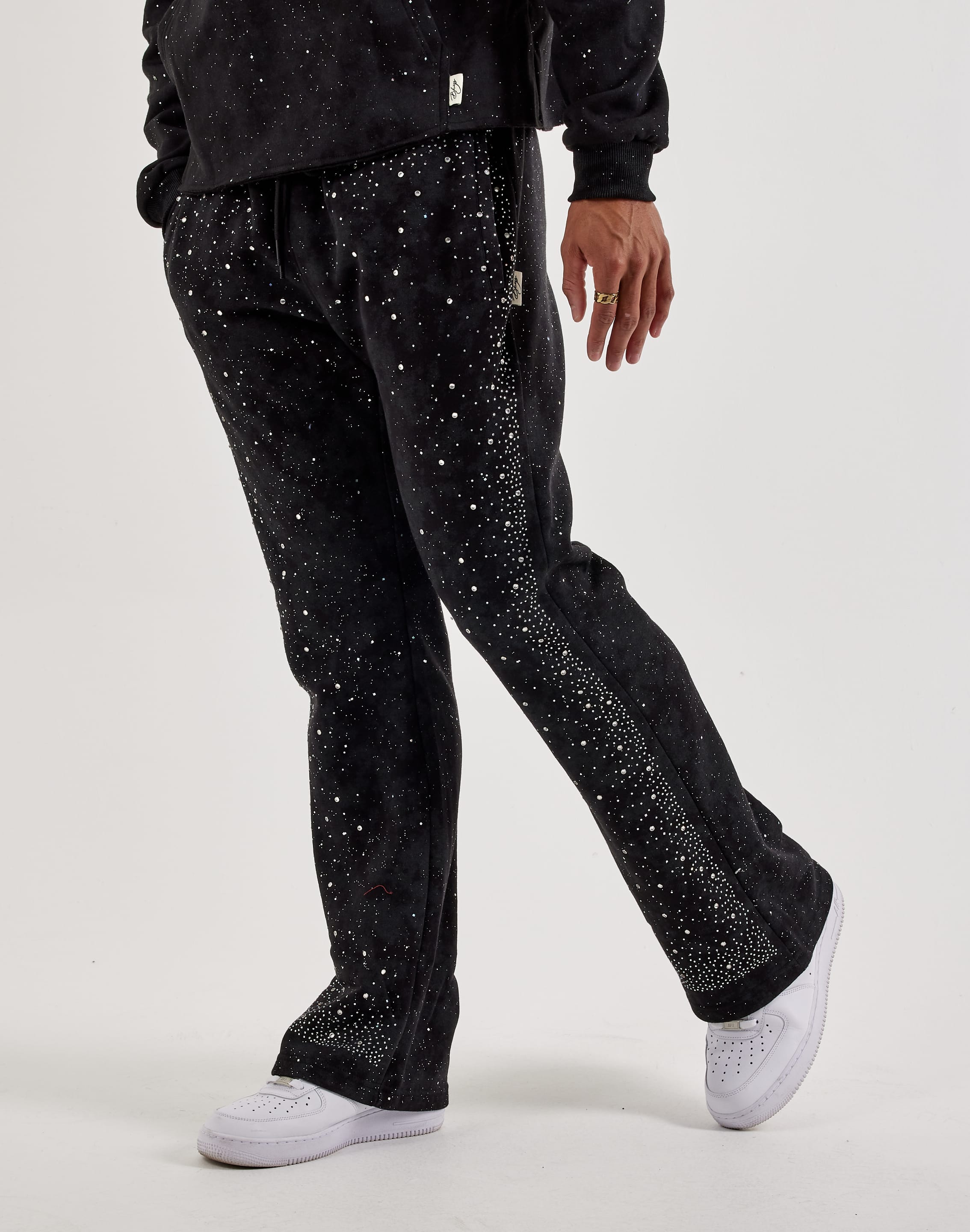 Photo of BKYS Rhinestone Stacked Track Pants