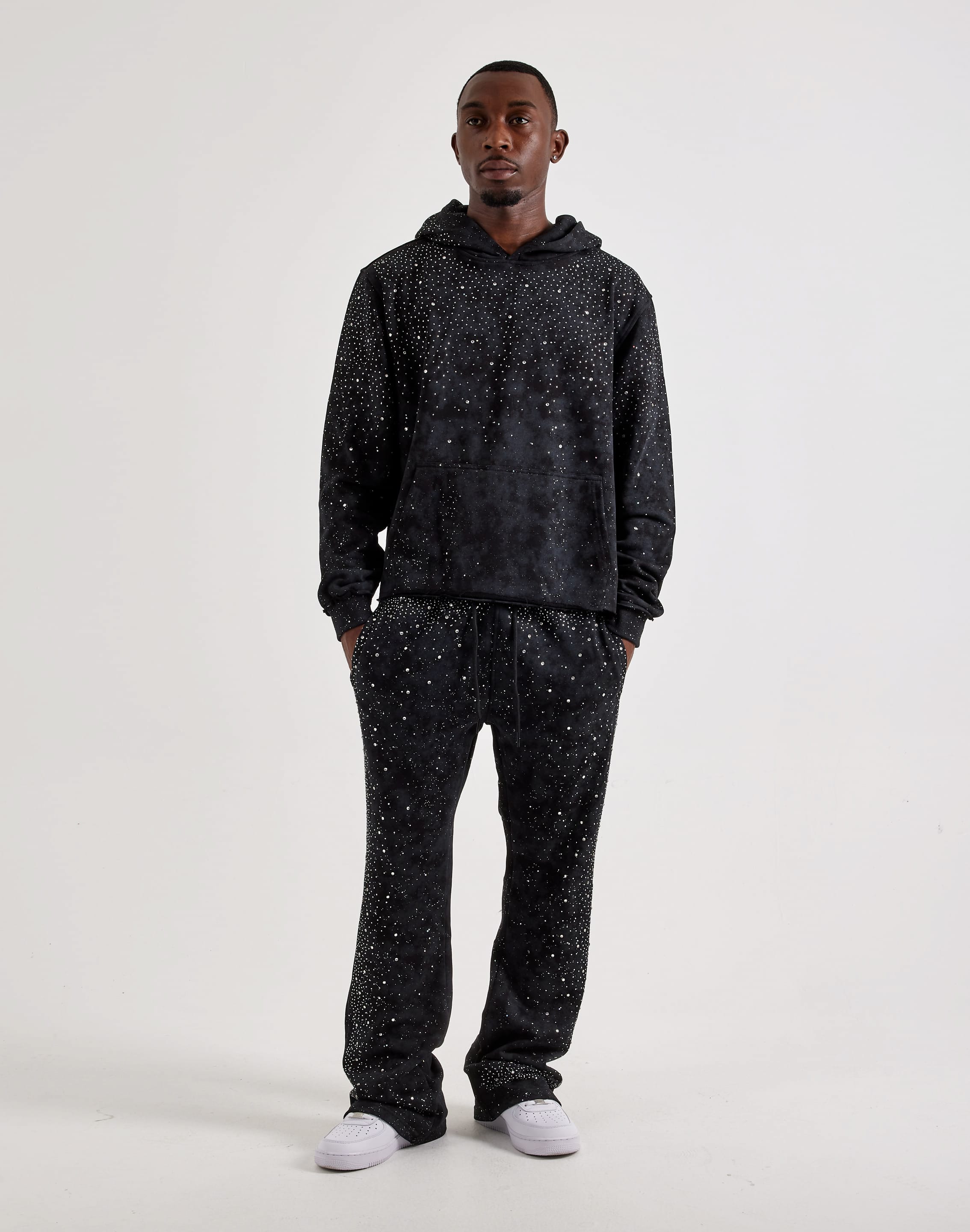 Photo of BKYS Rhinestone Stacked Track Pants