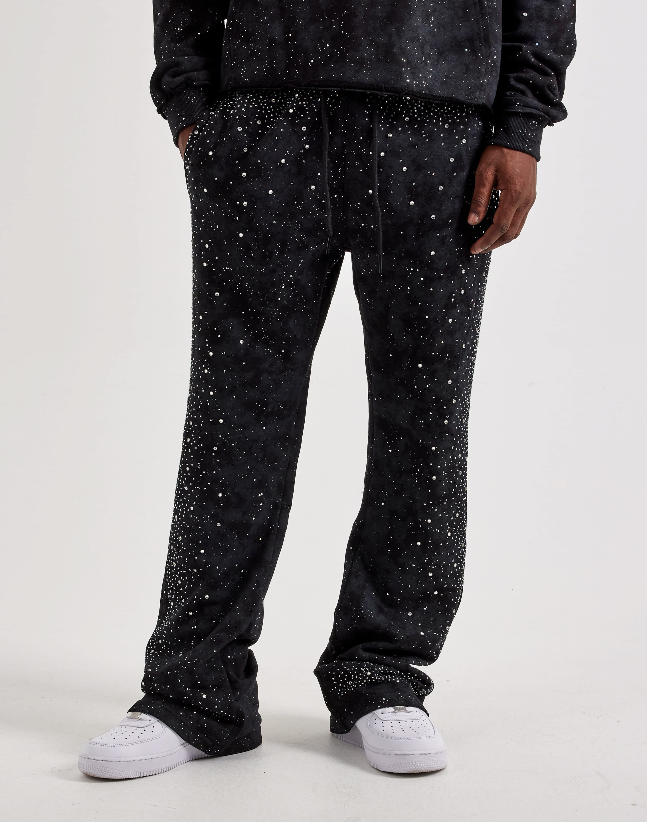 Photo of BKYS Rhinestone Stacked Track Pants