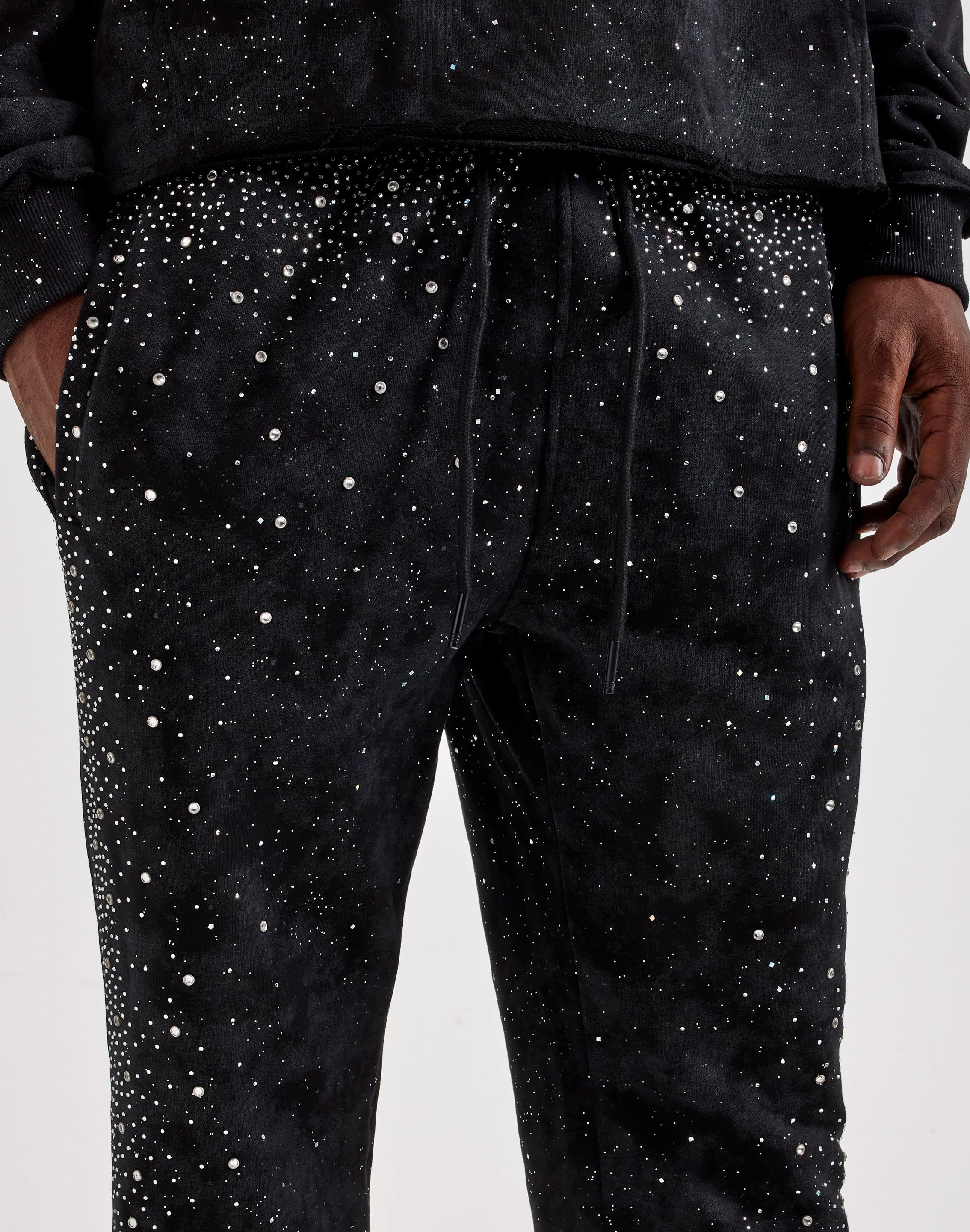 Photo of BKYS Rhinestone Stacked Track Pants