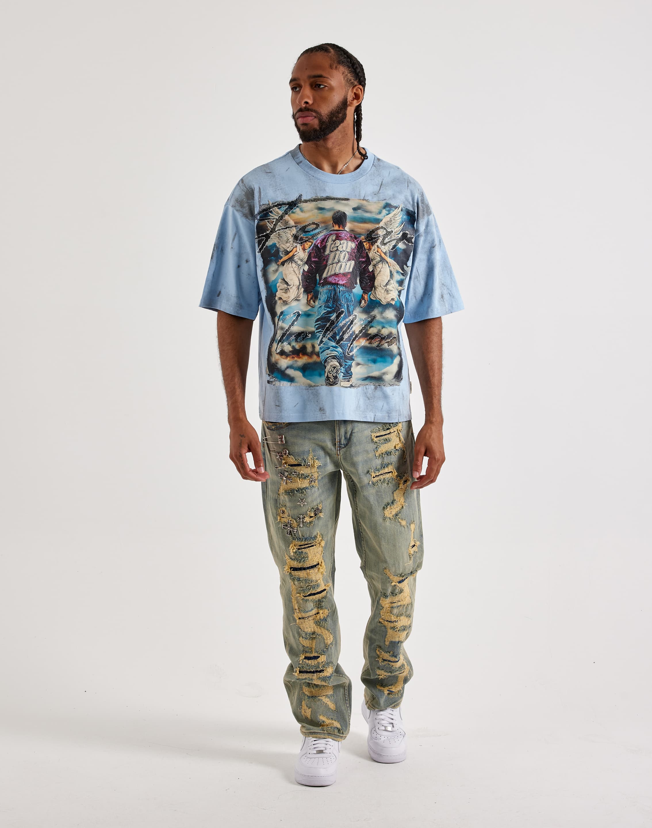 Photo of BKYS Fear No Man Rhinestone Graphic T-Shirt