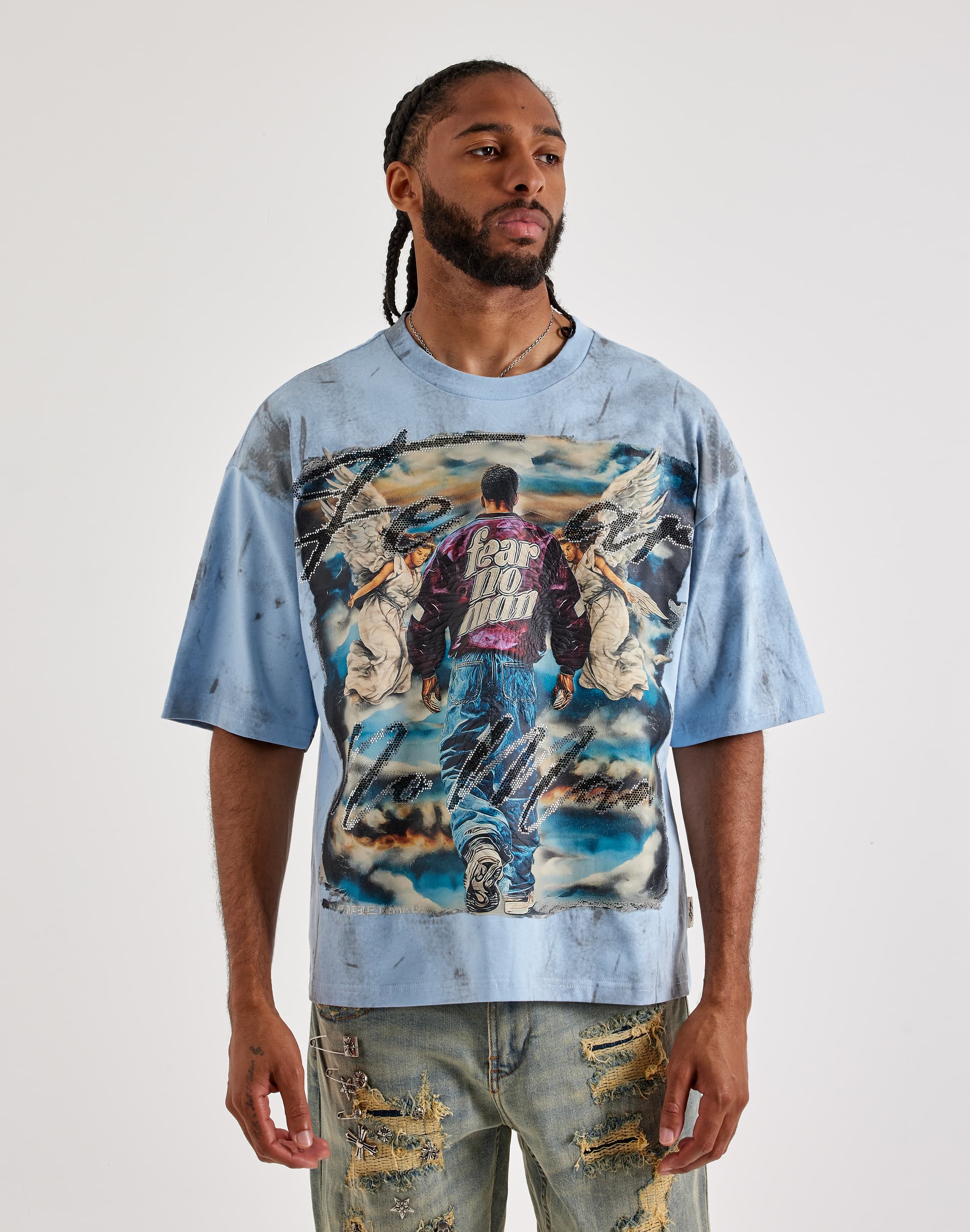 Photo of BKYS Fear No Man Rhinestone Graphic T-Shirt