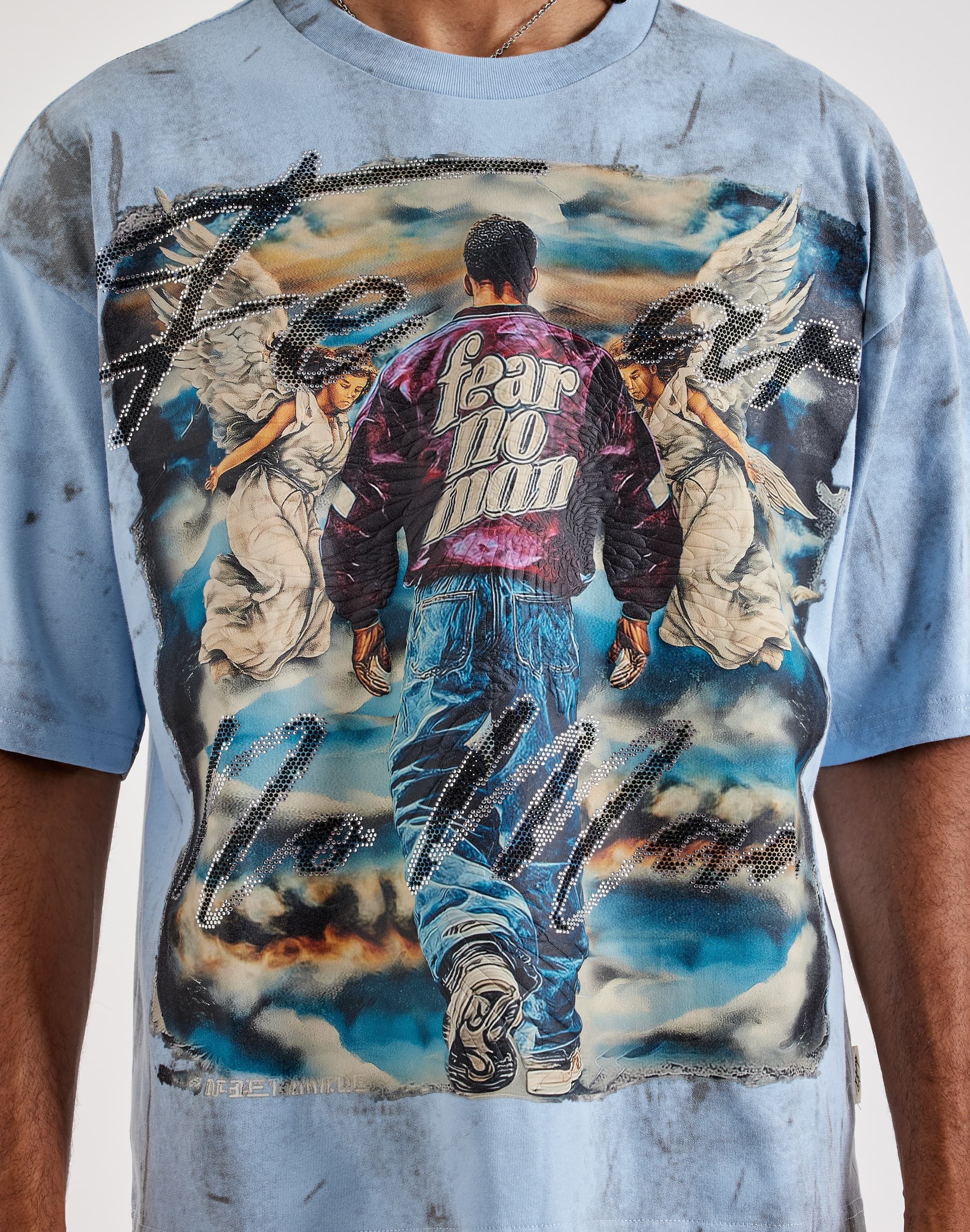 Photo of BKYS Fear No Man Rhinestone Graphic T-Shirt