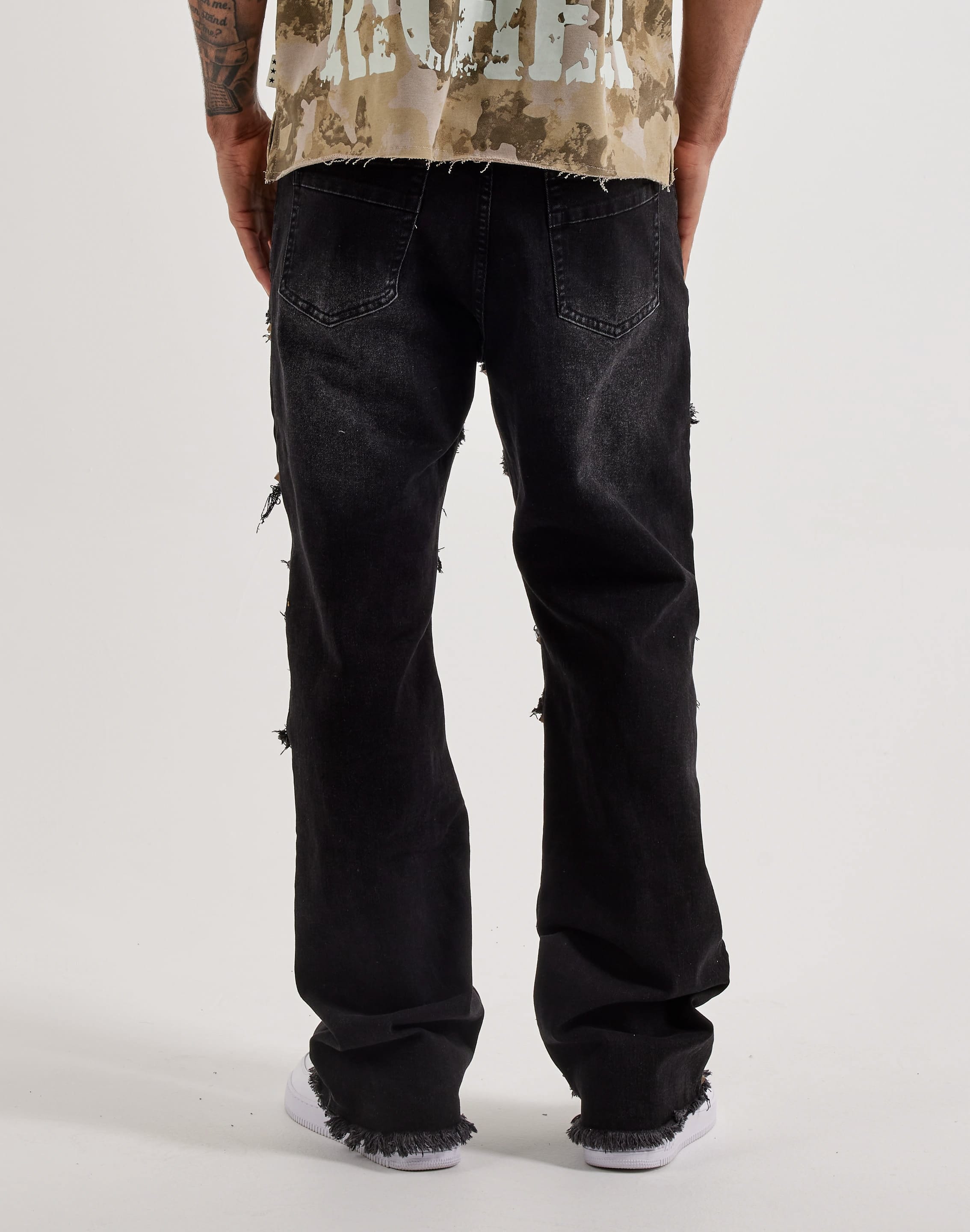 Photo of Caliber Cluster Pyramid Stud Stacked Denim Jeans