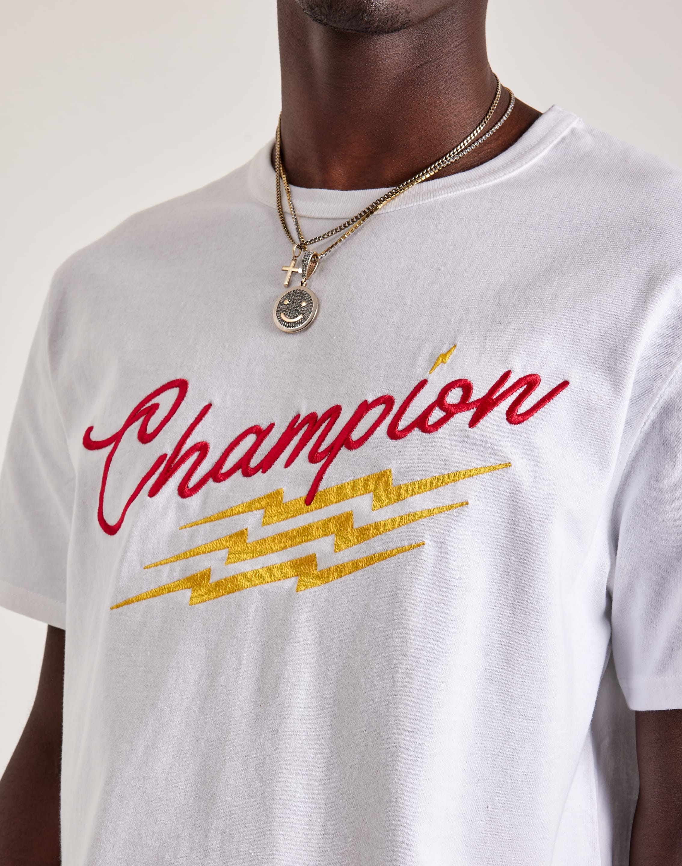 CHAMPION ROCHESTER COLLECTION チャンピオン ローチェスター プリント Tシャツ 染み込みプリント 半袖 ゴールド M ボーイズマーケット  Vintage 90s Champion Rochester NY Sweatshirt - Embroidered Logo, Size L