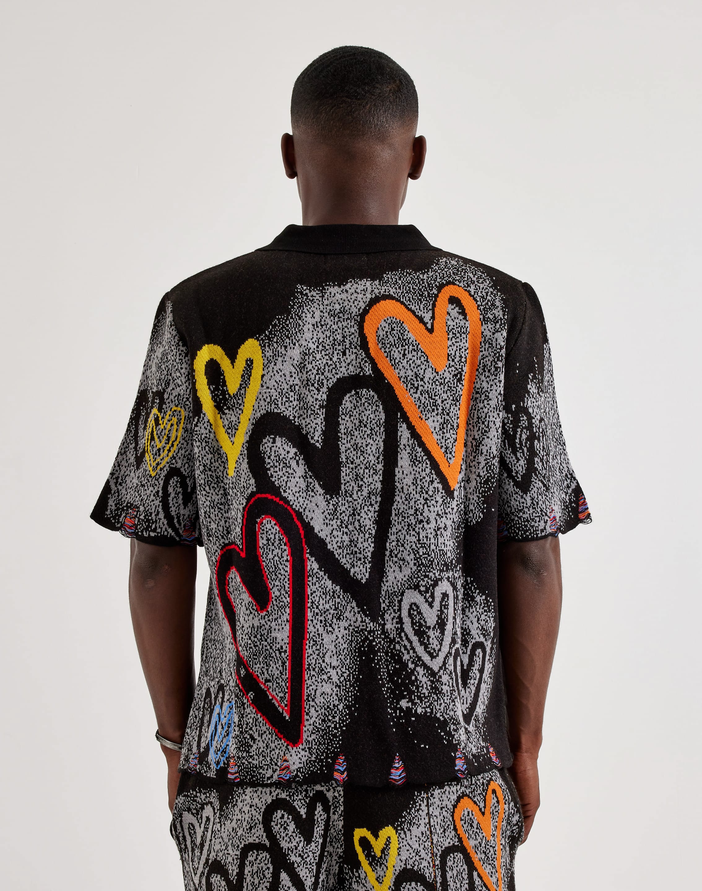 Photo of Chapter By Kohli Black Heart Knit Button-Up Shirt