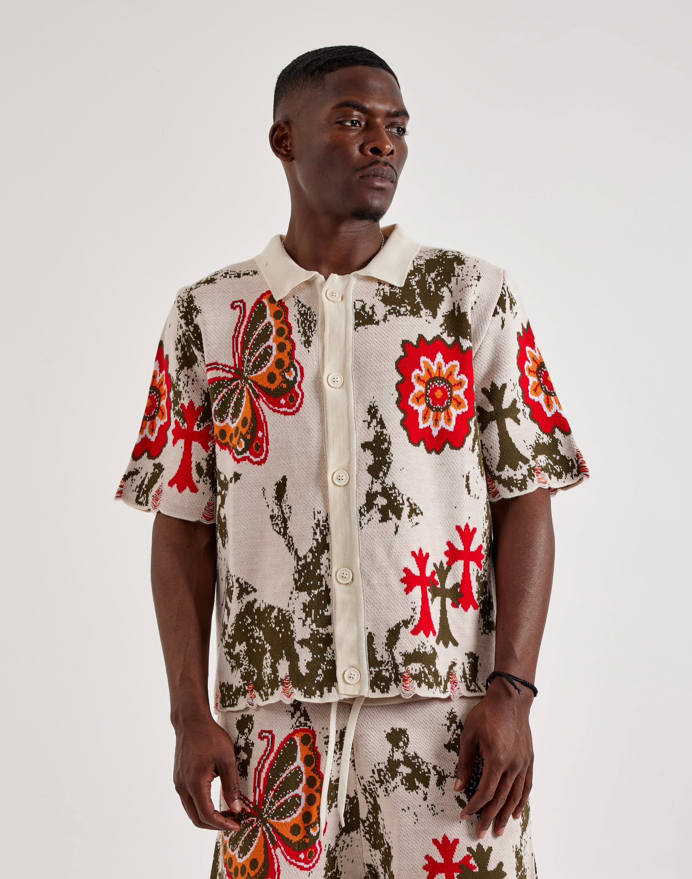 Photo of Chapter By Kohli Butterfly Flowers Knit Button-Up Shirt