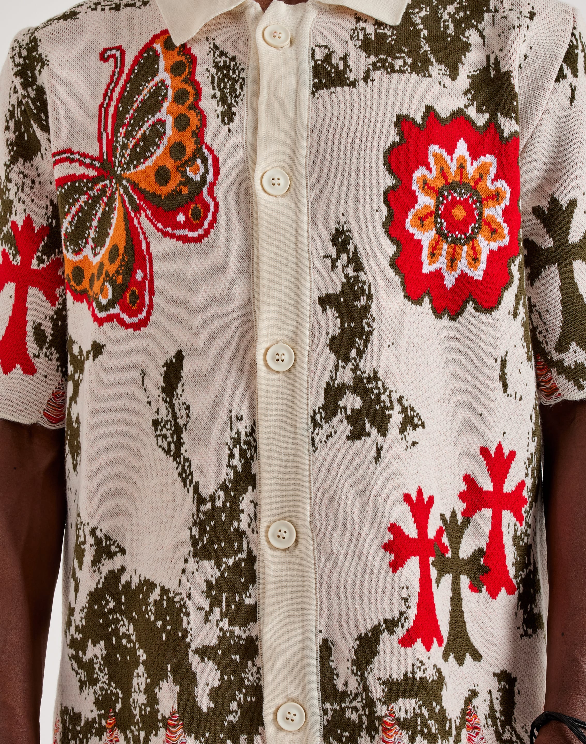 Photo of Chapter By Kohli Butterfly Flowers Knit Button-Up Shirt