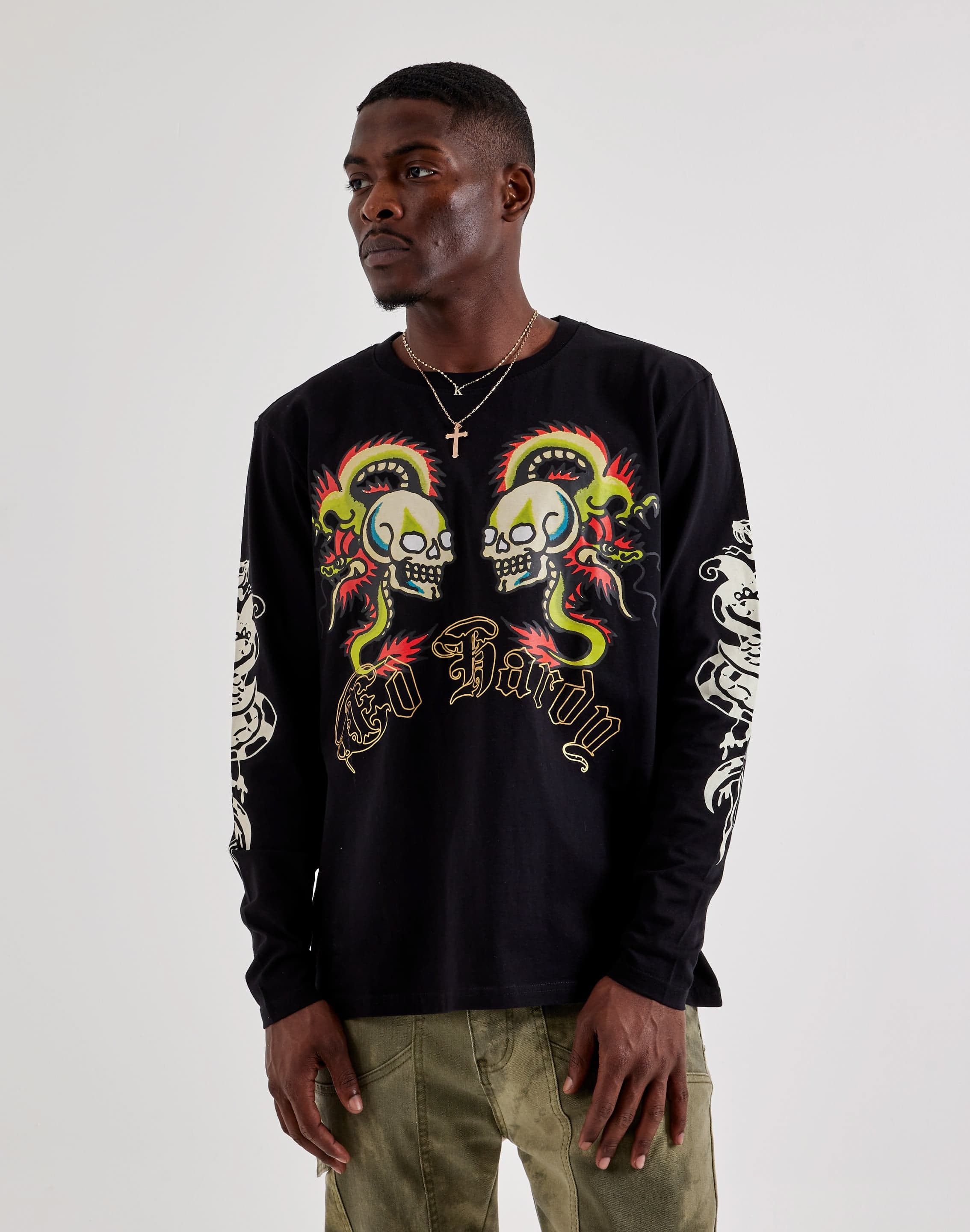 y2k 00s 平成 グランジ Ed Hardy ロンT 長袖 スカル Ed Hardy Skull Dragon Long-Sleeve Tee – DTLR