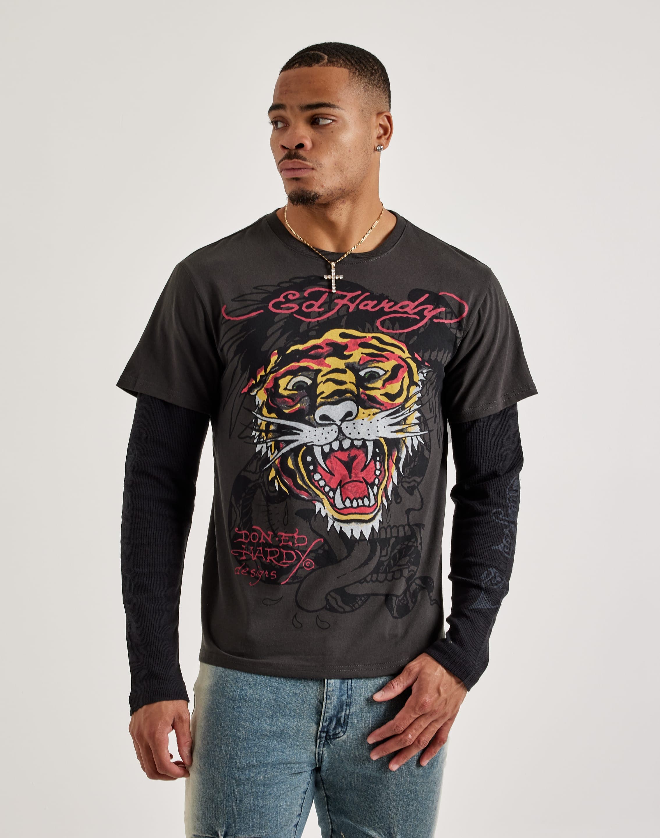 Ed hardy long sleeve diamanté pink top vintage Ed hardy long sleeve diamanté pink top vintage