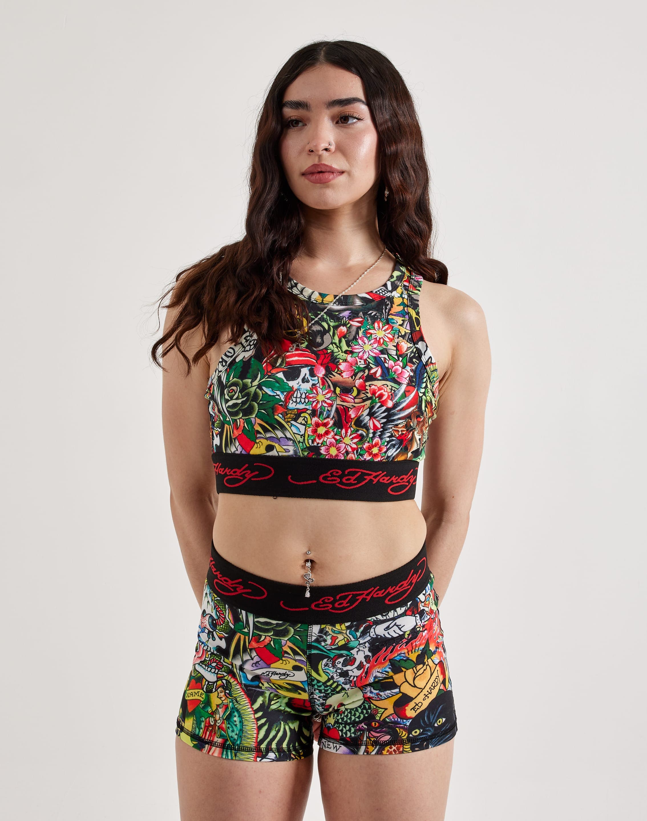 Ed Hardy Tattoo Collage Fitted Tank Top – DTLR