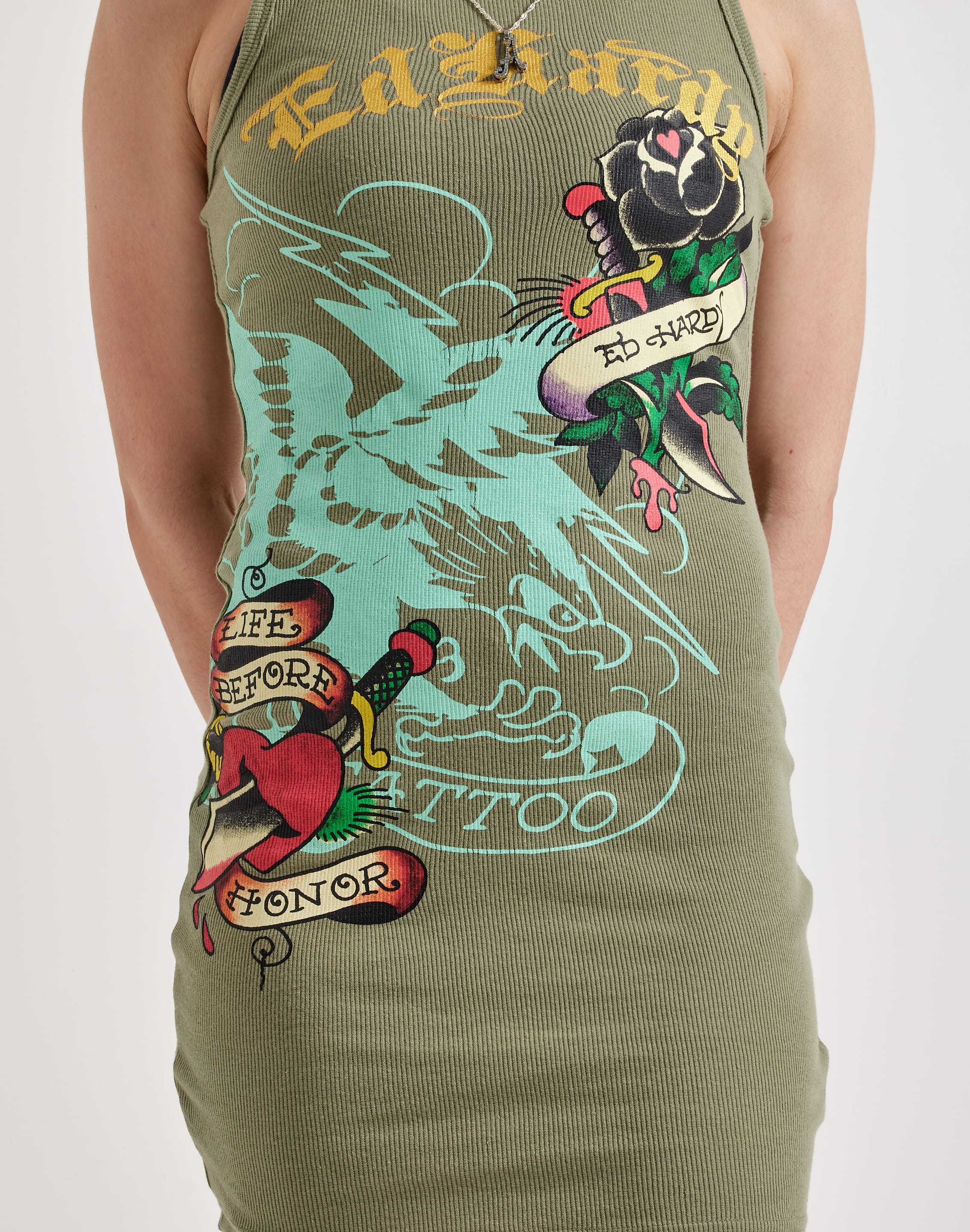 Ed Hardy Black Rose Tank Dress DTLR Ed Hardy Black Rose Tank Dress DTLR