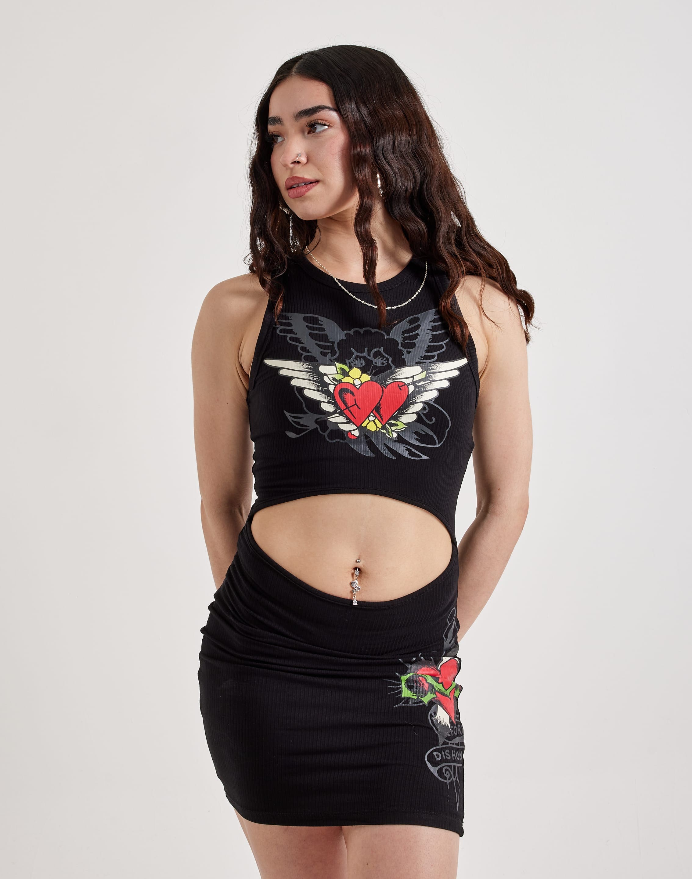 Ed Hardy Heart Wings Cut-Out Tank Dress DTLR Ed Hardy Heart Wings Cut-Out Tank Dress DTLR