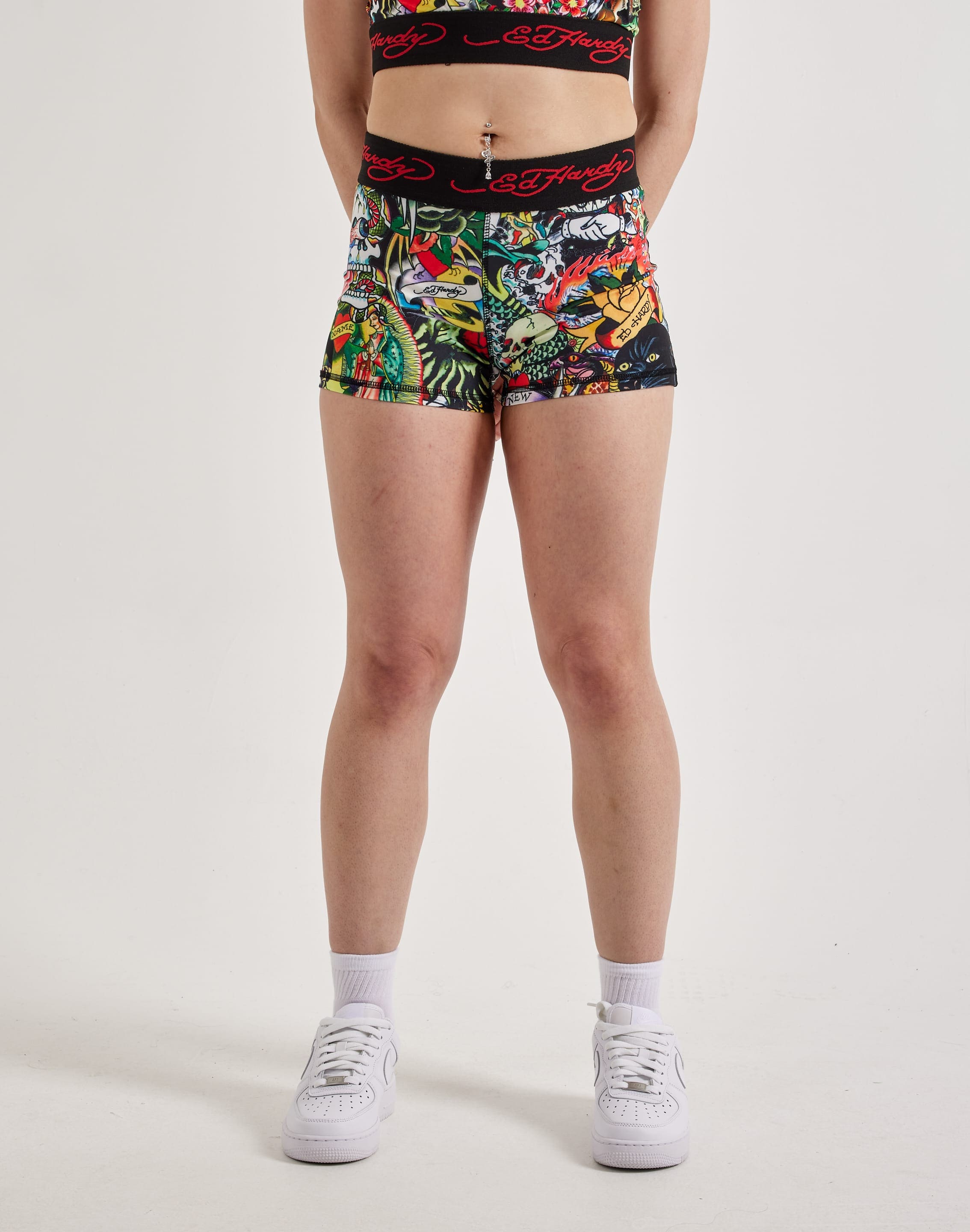 eri_college　0823 Ed Hardy Tattoo Collage Shorts – DTLR
