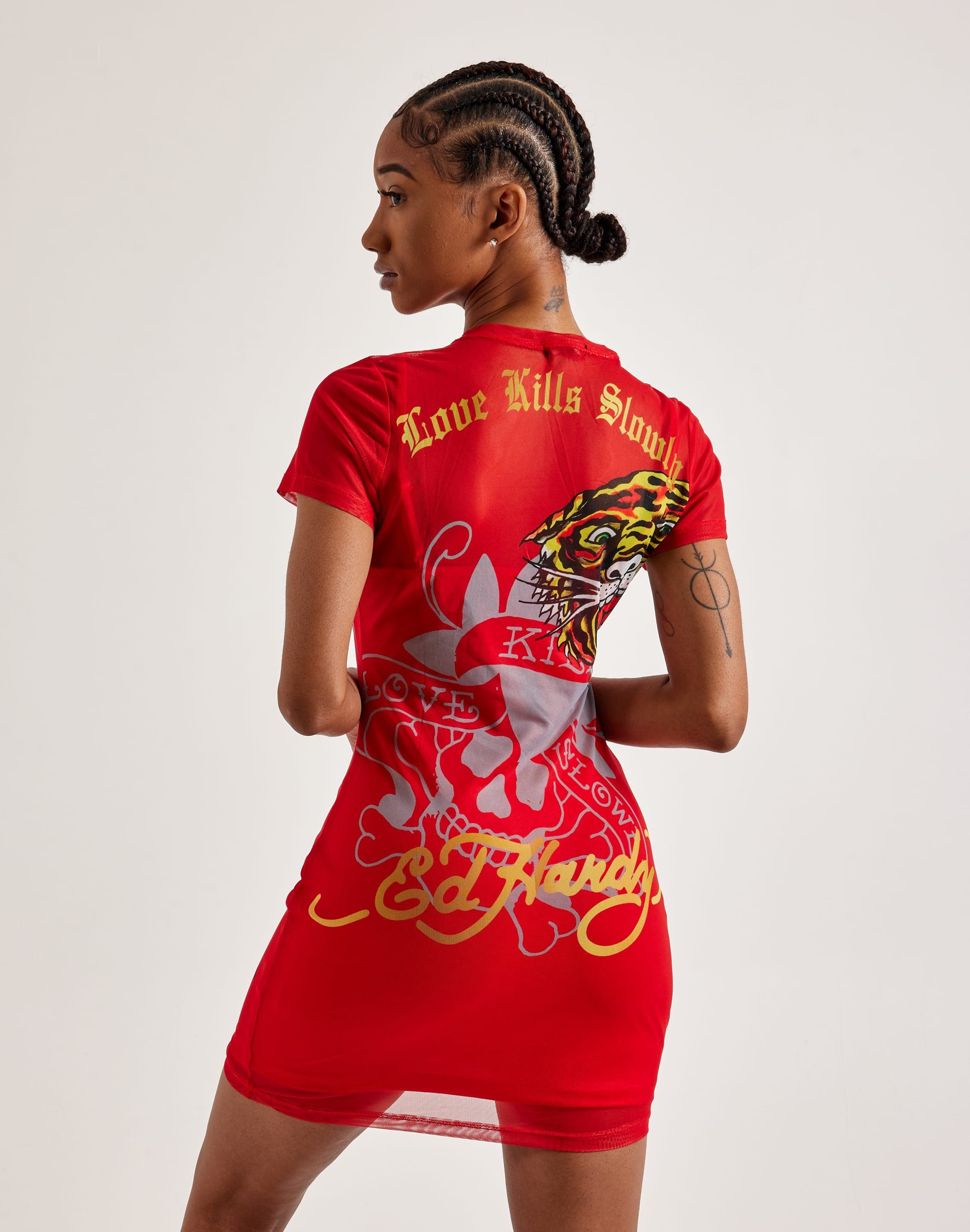 Ed Hardy Skull Dagger Mesh Tee Dress