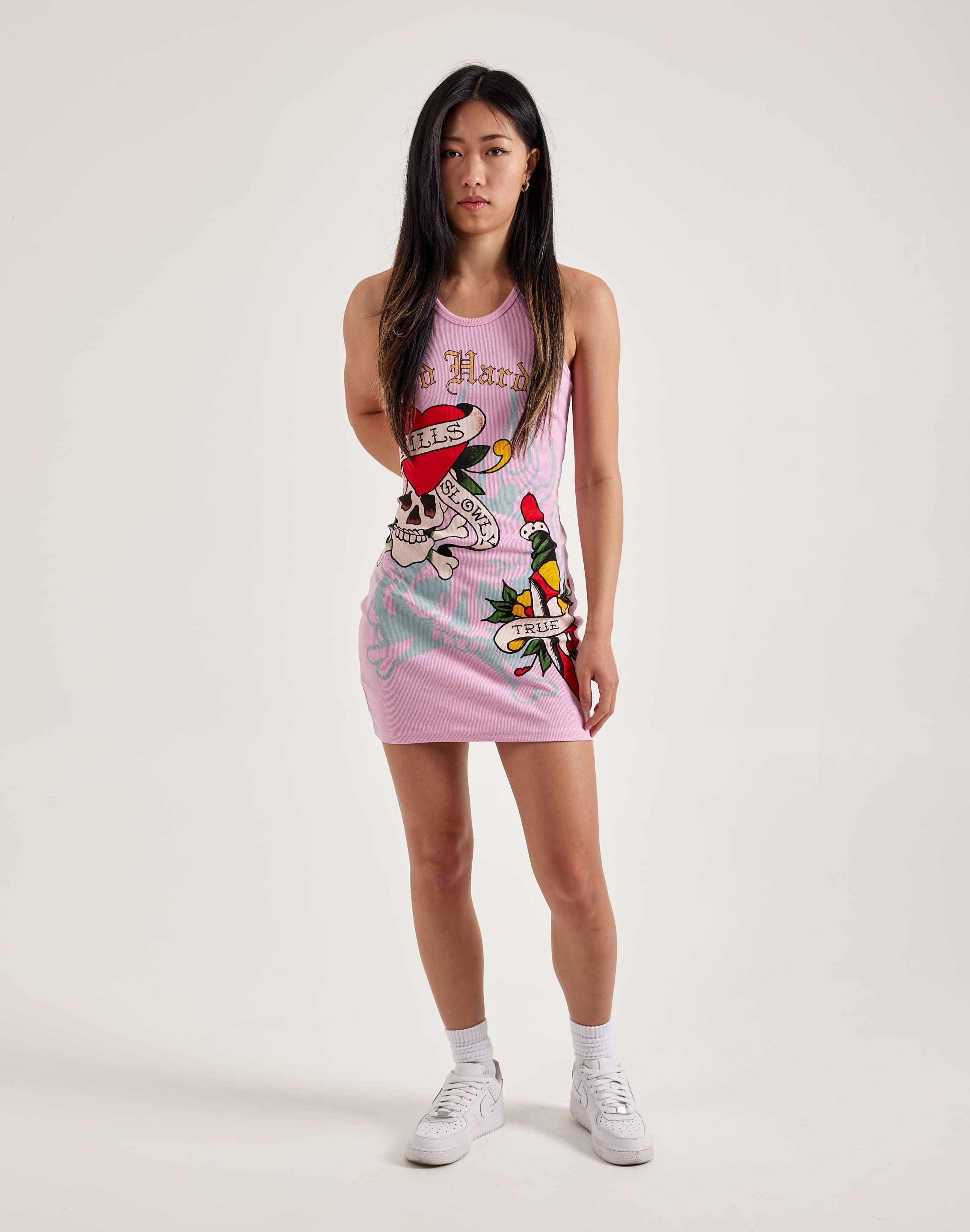Ed Hardy Retro Flash Ribbed Tank Dress DTLR Ed Hardy Retro Flash Ribbed Tank Dress DTLR