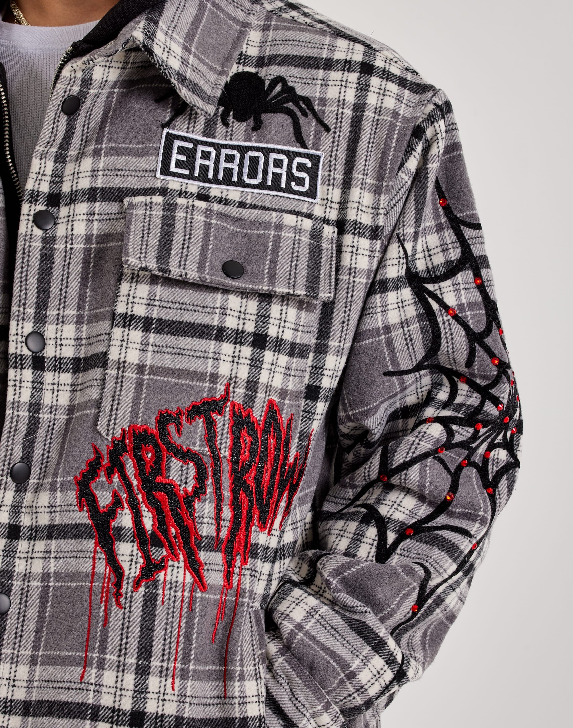 First Row Beware of Spyder Shacket