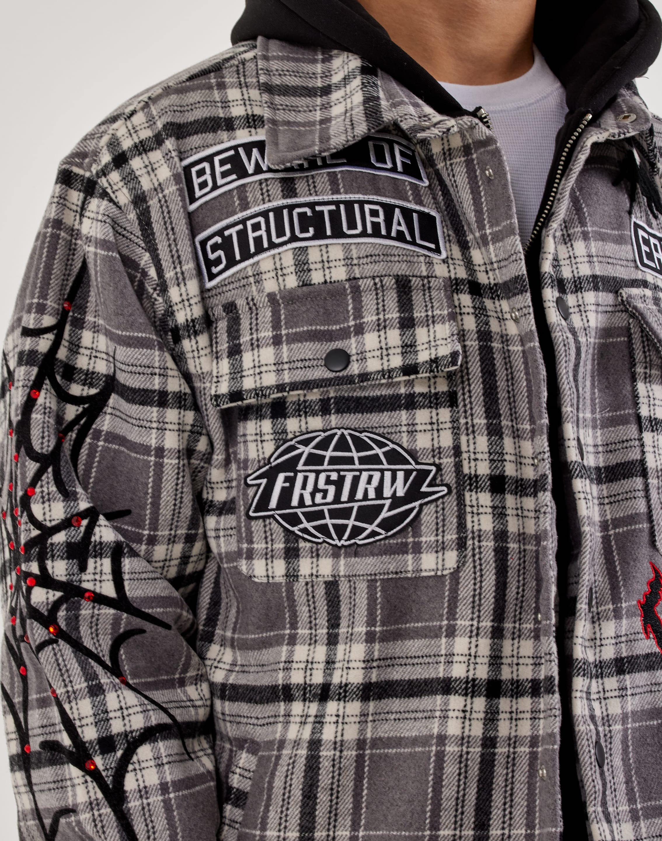 First Row Beware of Spyder Shacket