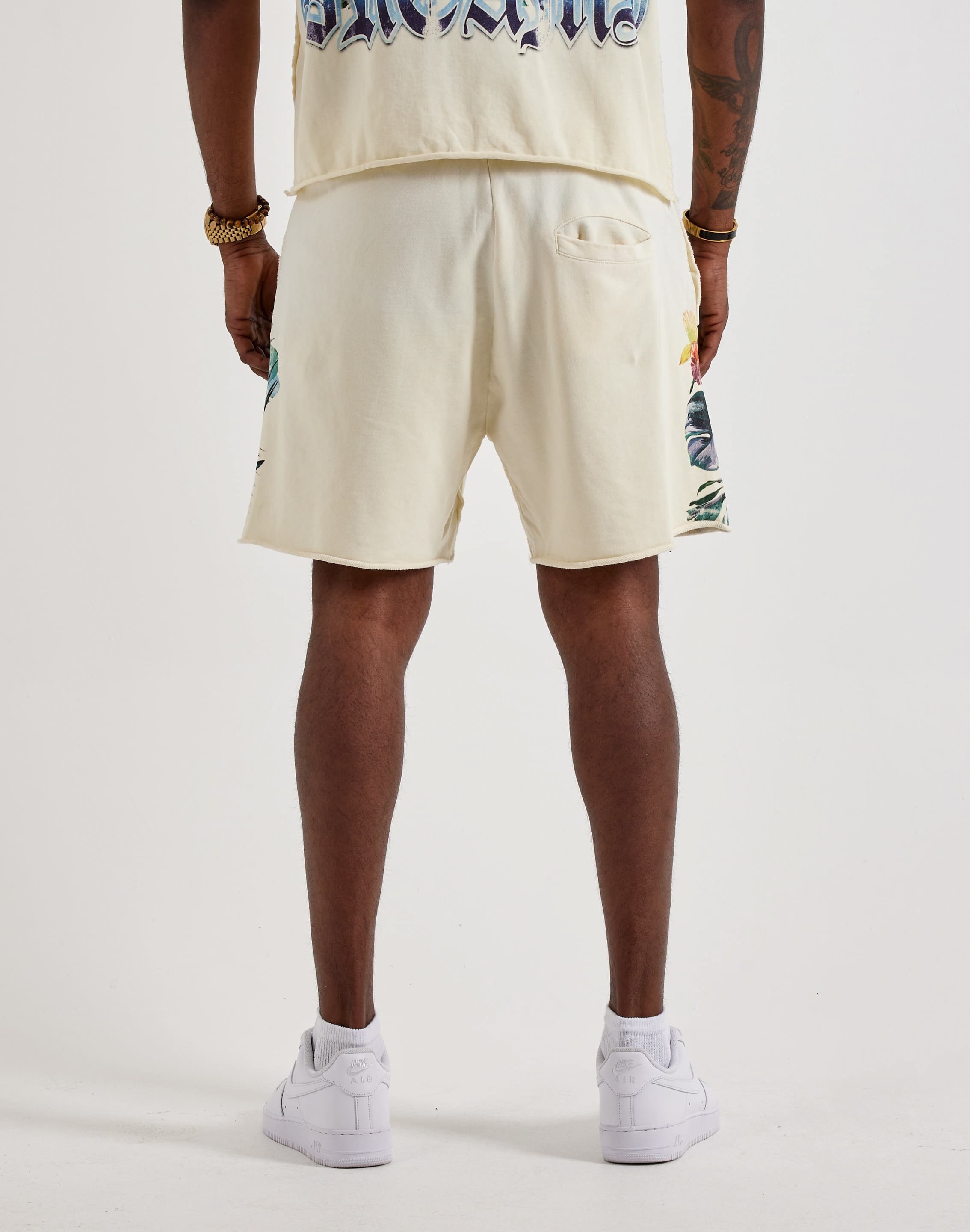 Photo of First Row Lost Utopia Rhinestone Fleece Shorts