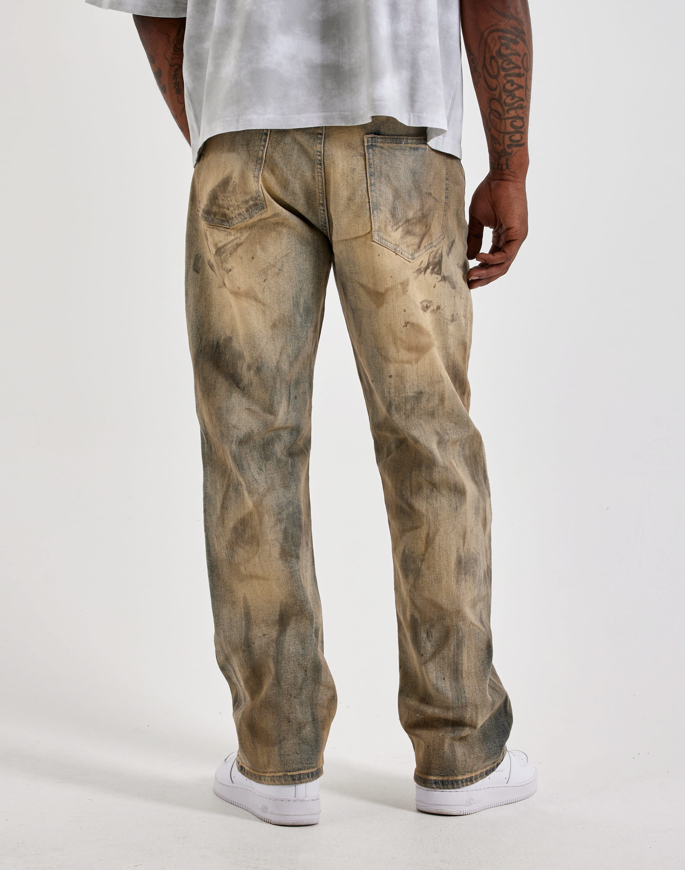 First Row Dirty Wash Straight Denim Jeans, image 3 of 4