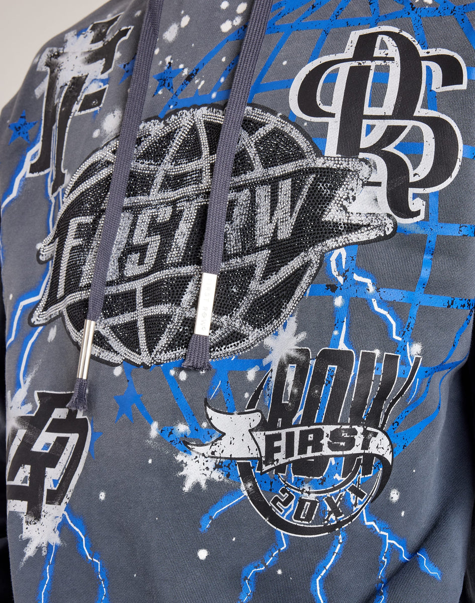 First Row Washed Rhinestone Hoodie – DTLR