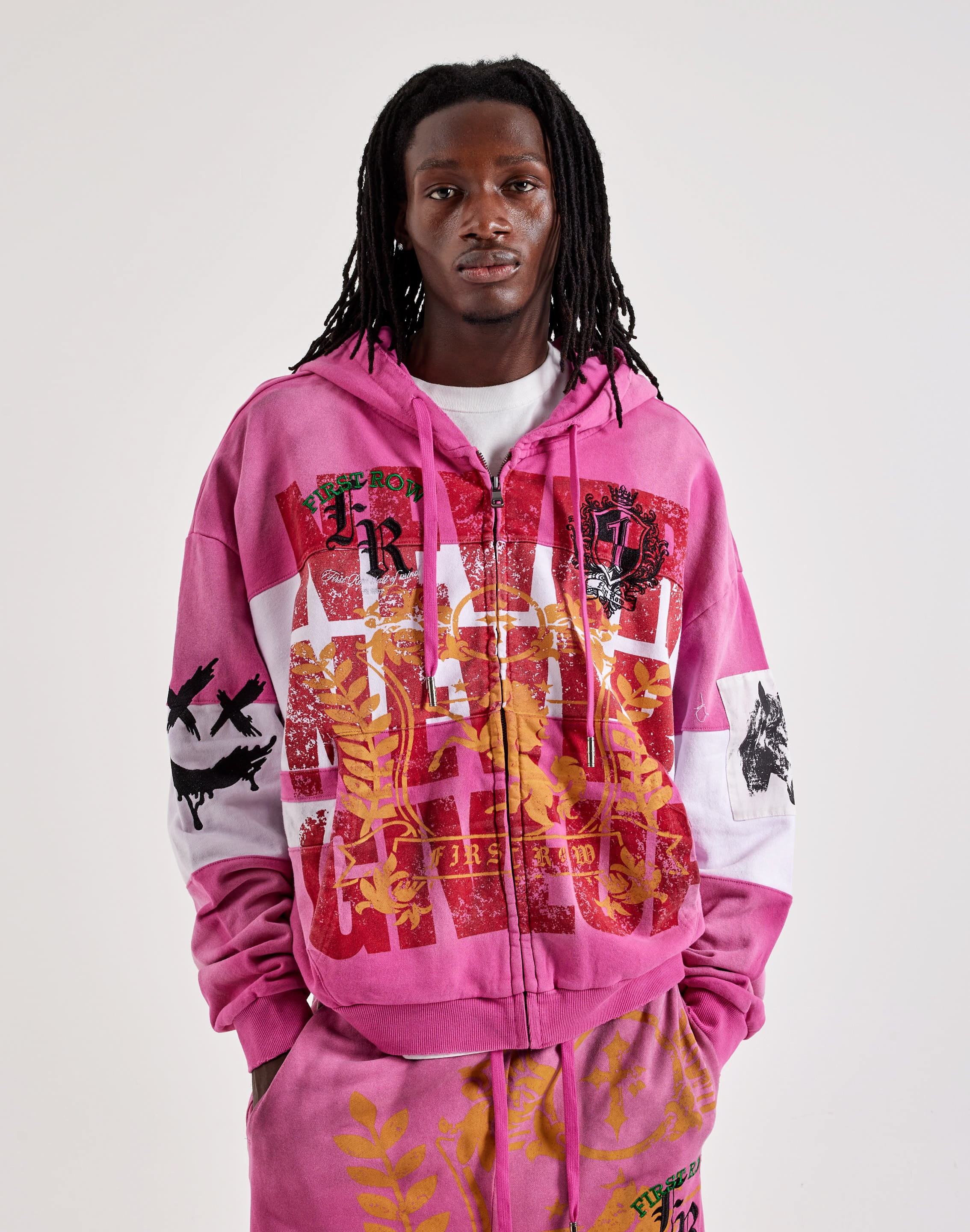 Photo of First Row Embroidered Full-Zip Fleece Hoodie