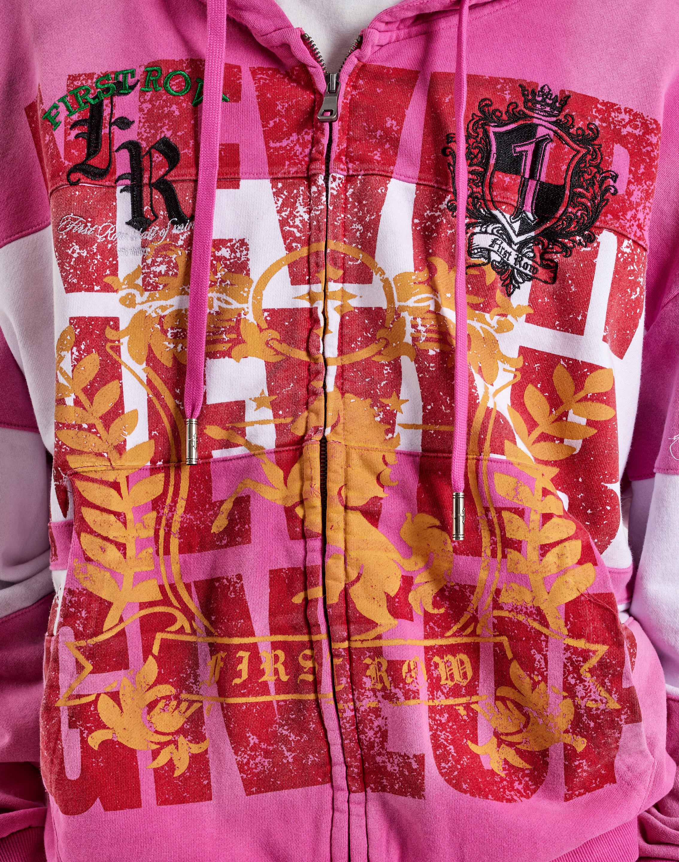 Photo of First Row Embroidered Full-Zip Fleece Hoodie