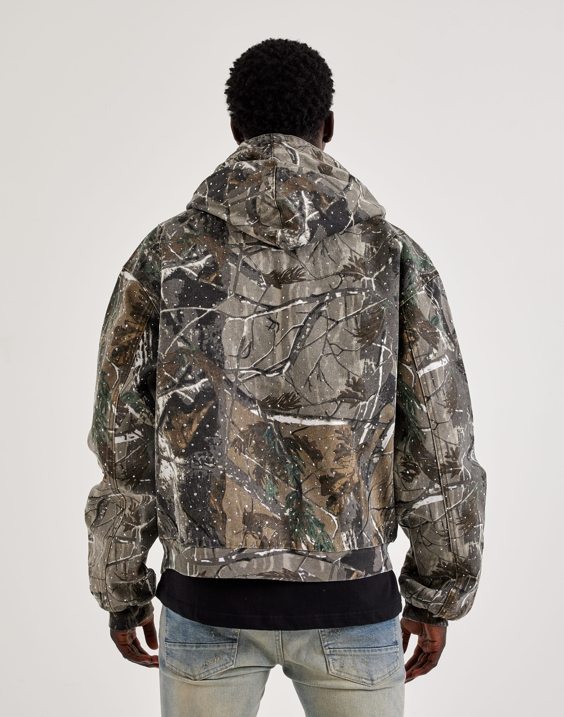 Pelle First Rhinestone Jacket First Row Rhinestone Canvas Hooded Jacket – DTLR