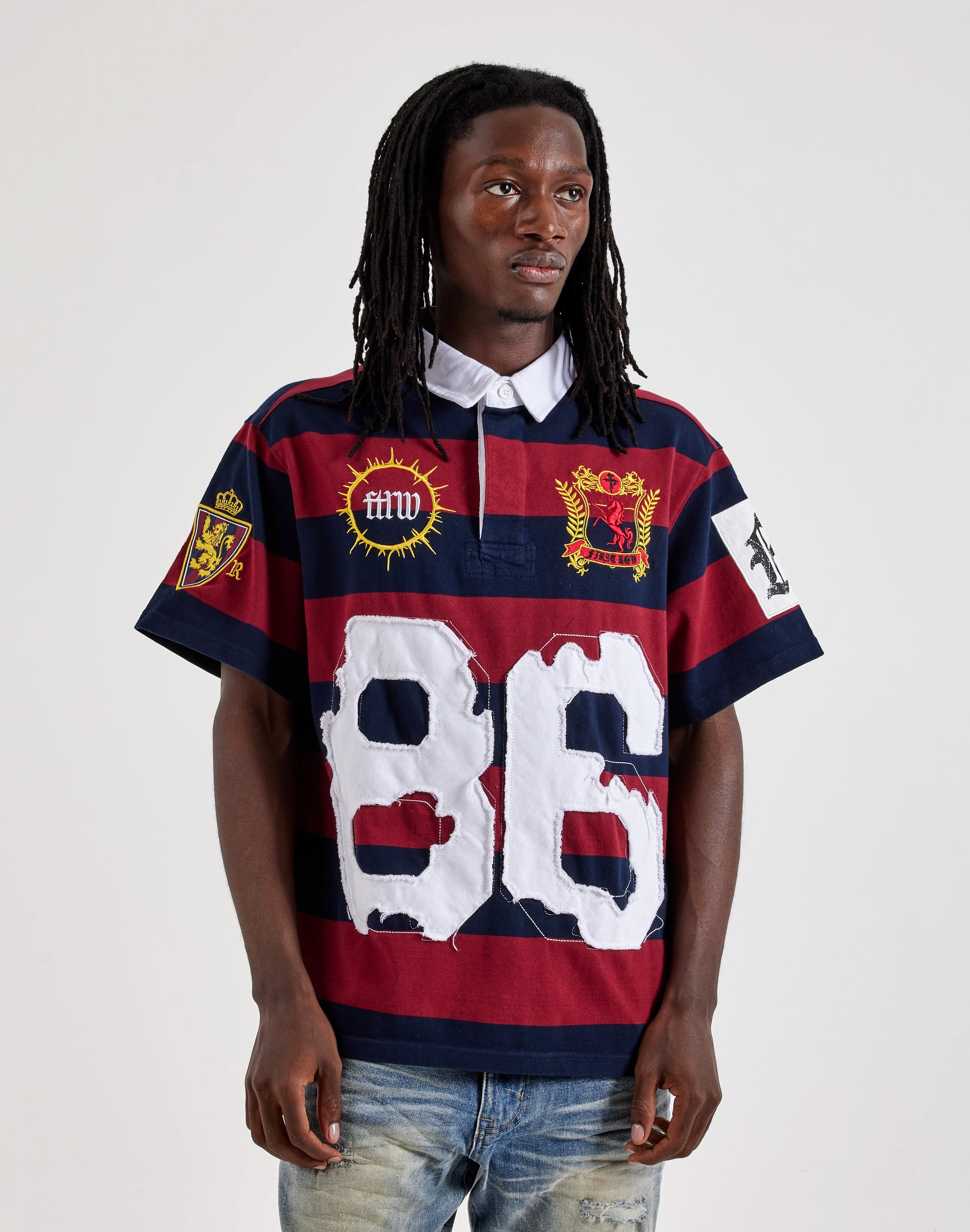 Photo of First Row Applique Patch Washed Polo Shirt