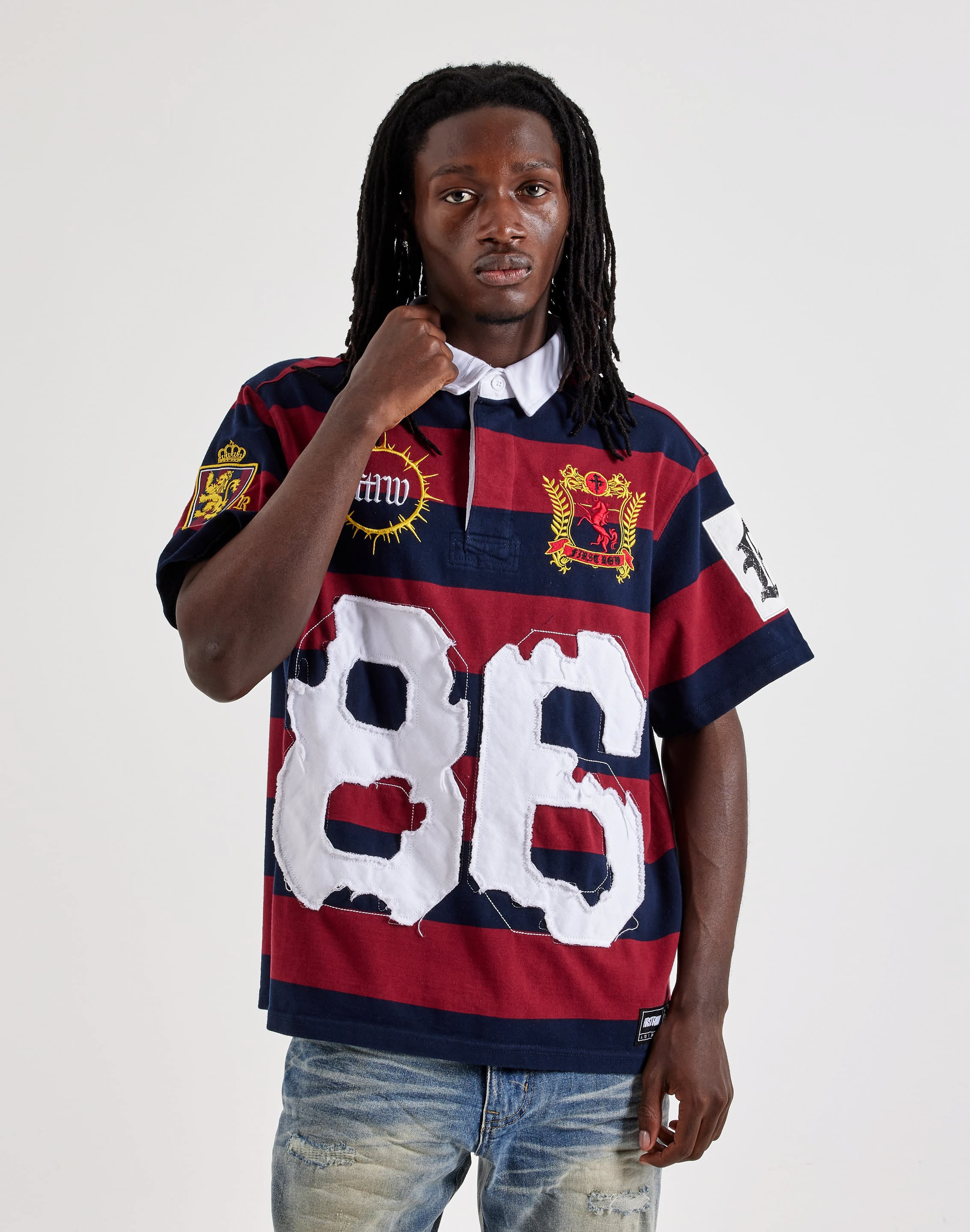 Photo of First Row Applique Patch Washed Polo Shirt