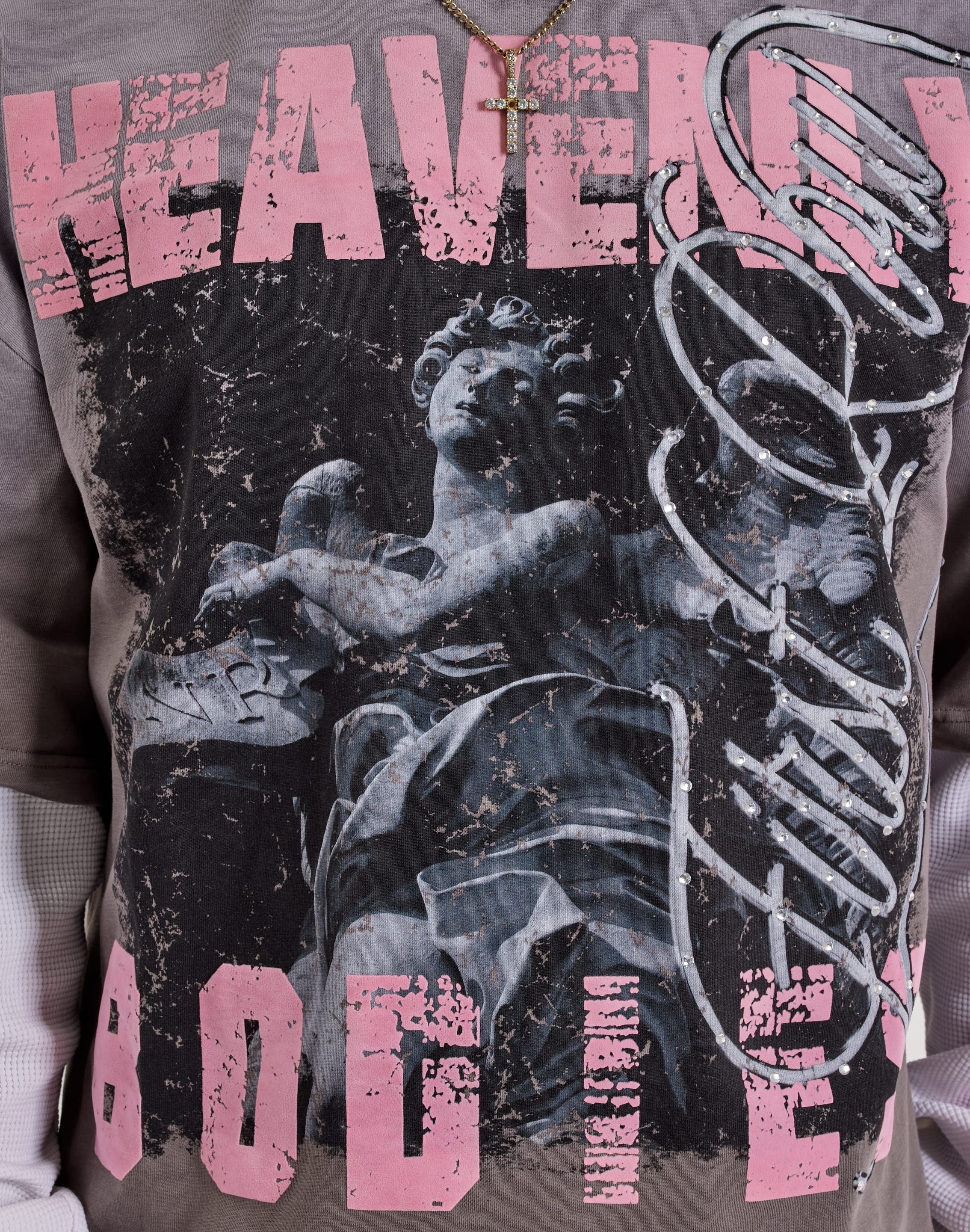 First Row Heavenly Bodies Rhinestone Long-Sleeve Tee