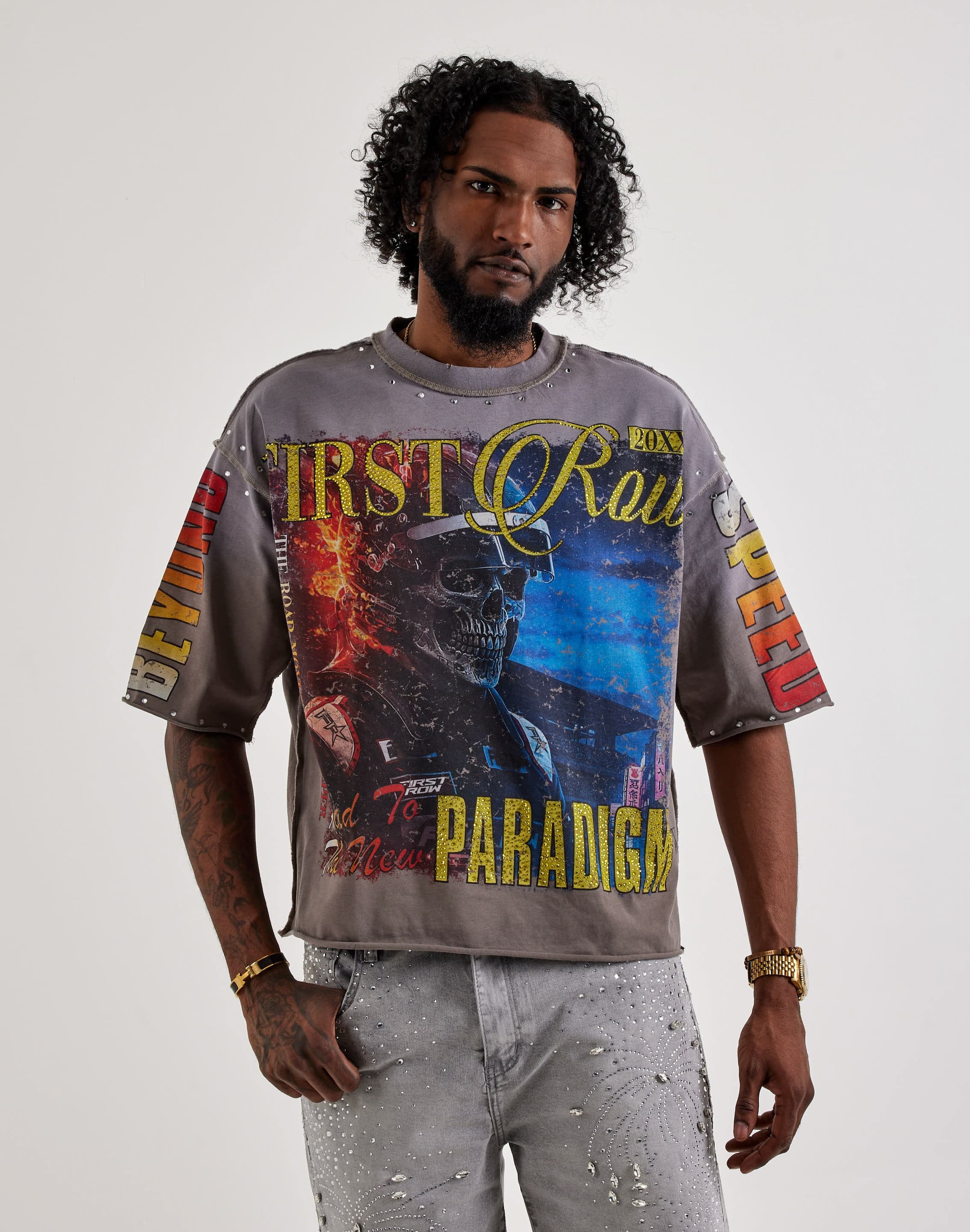 Photo of First Row Cropped Beyond Speed Rhinestone Tee