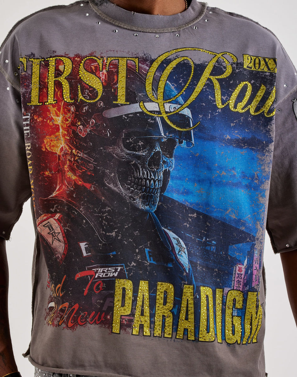 First Row Cropped Beyond Speed Rhinestone Tee – DTLR