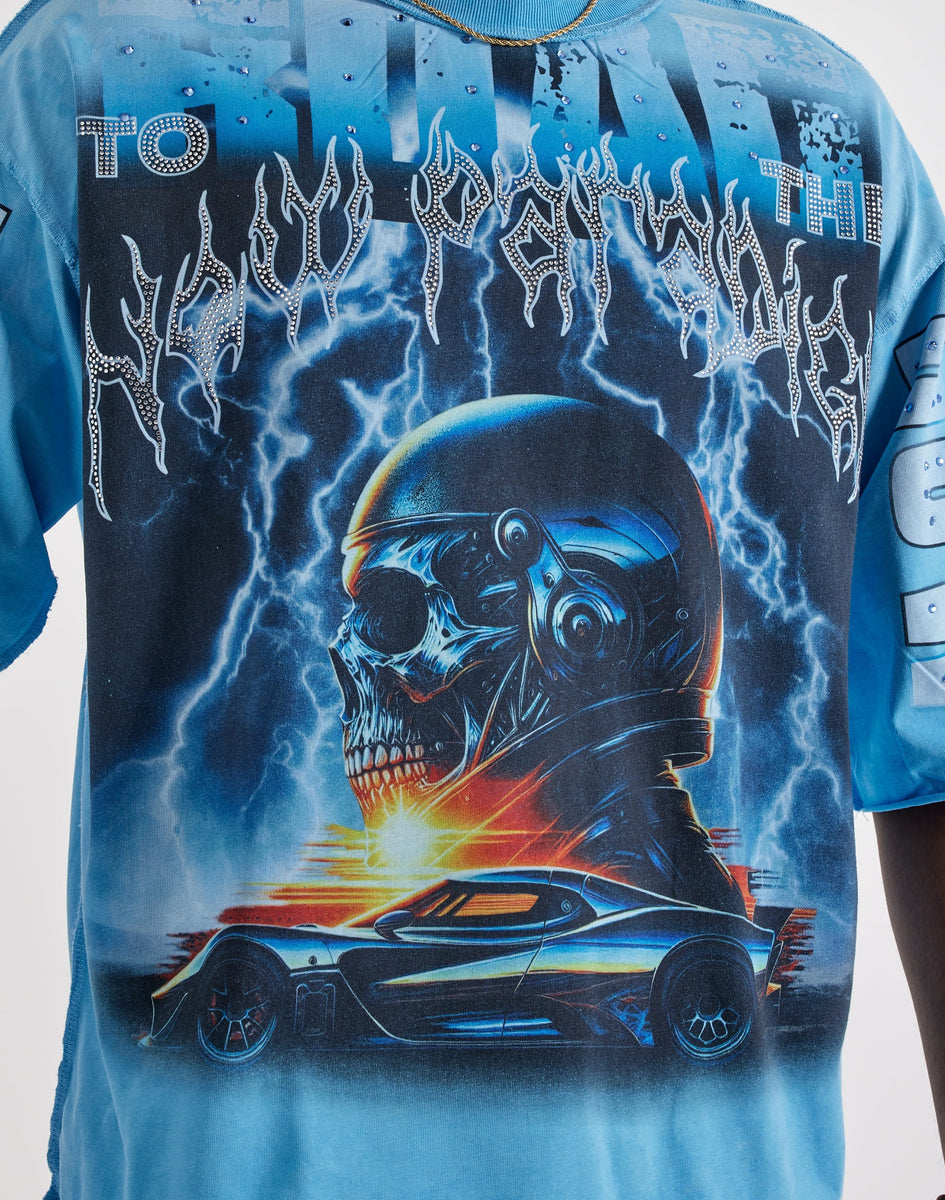 First Row Cropped Fear Rhinestone Tee – DTLR