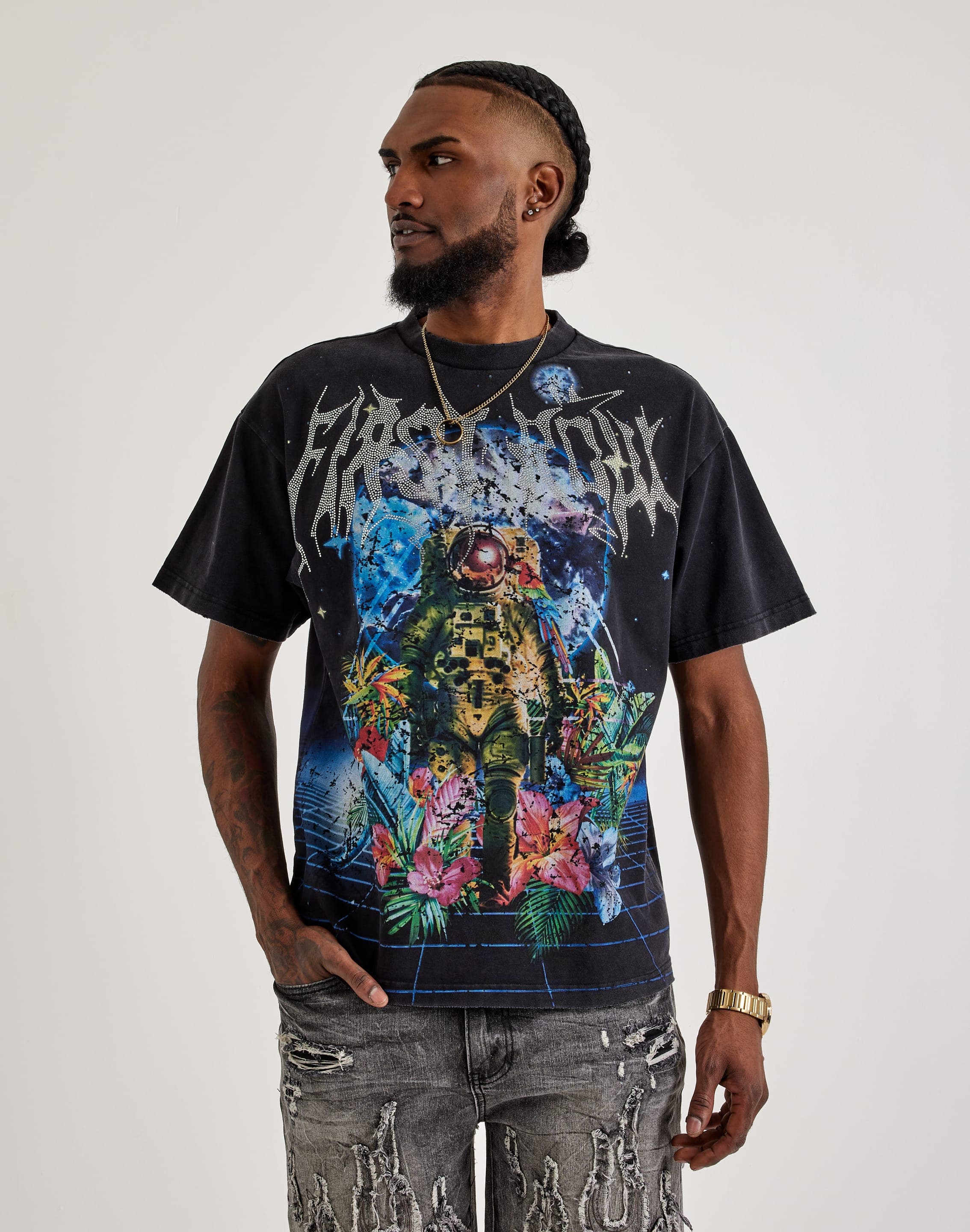 First Row Earth First Rhinestone Tee